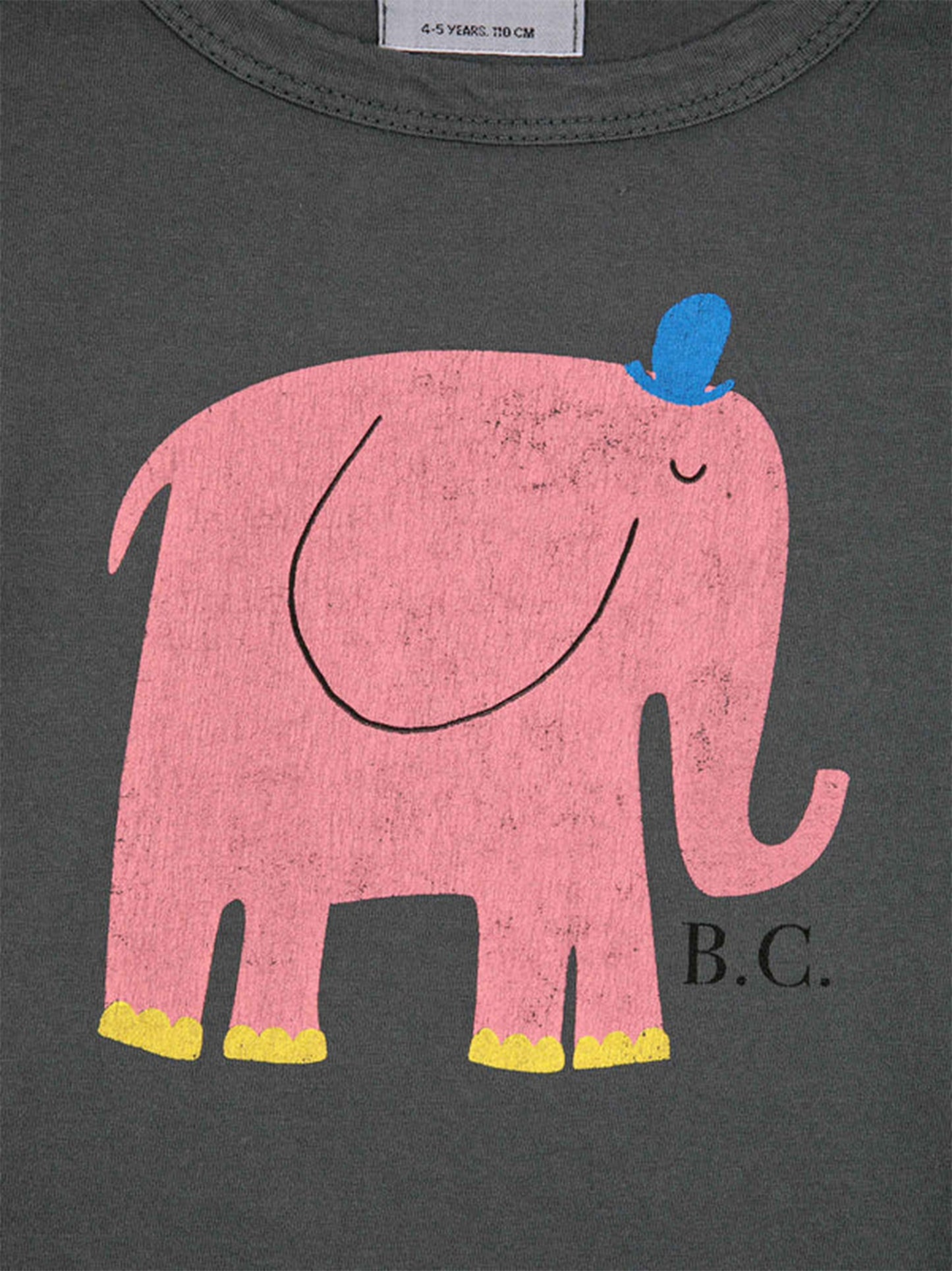 T-shirt grigia per bambina con stampa elefante,Bobo Choses,223AC001
