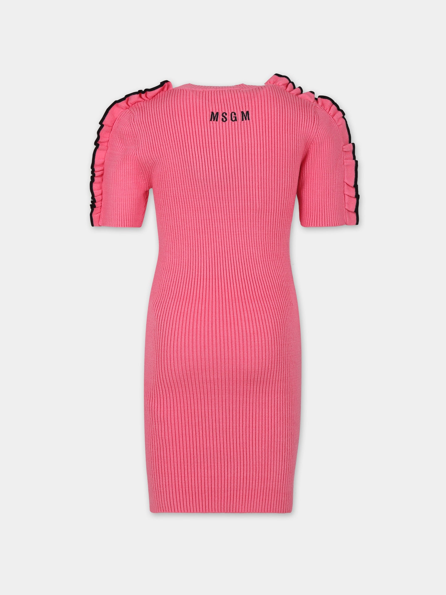 Vestito rosa per bambina con logo,Msgm Kids,F3MSJGDR124 045