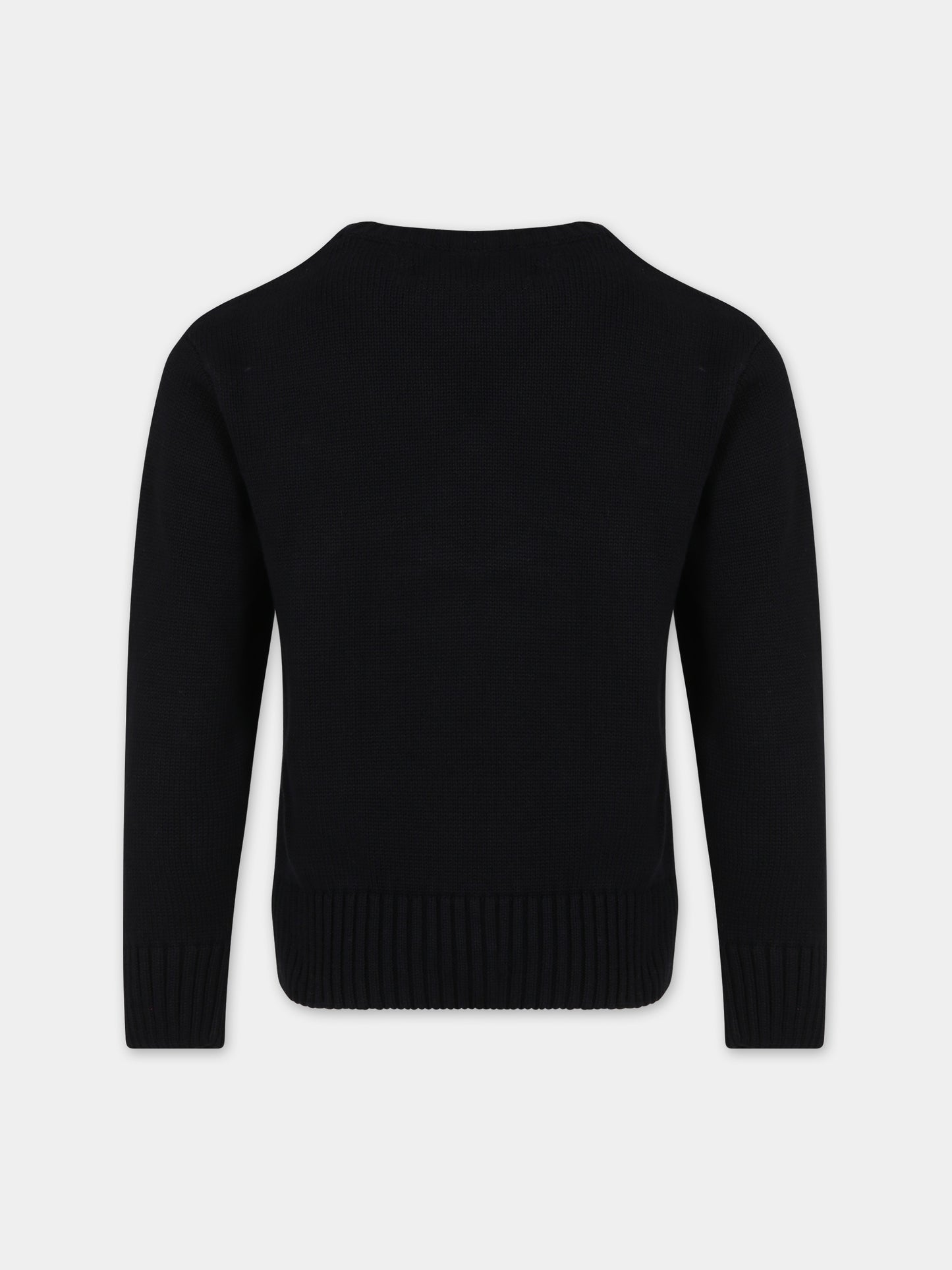 Maglione nero per bambini con logo,Msgm Kids,F3MSJUJP153 110