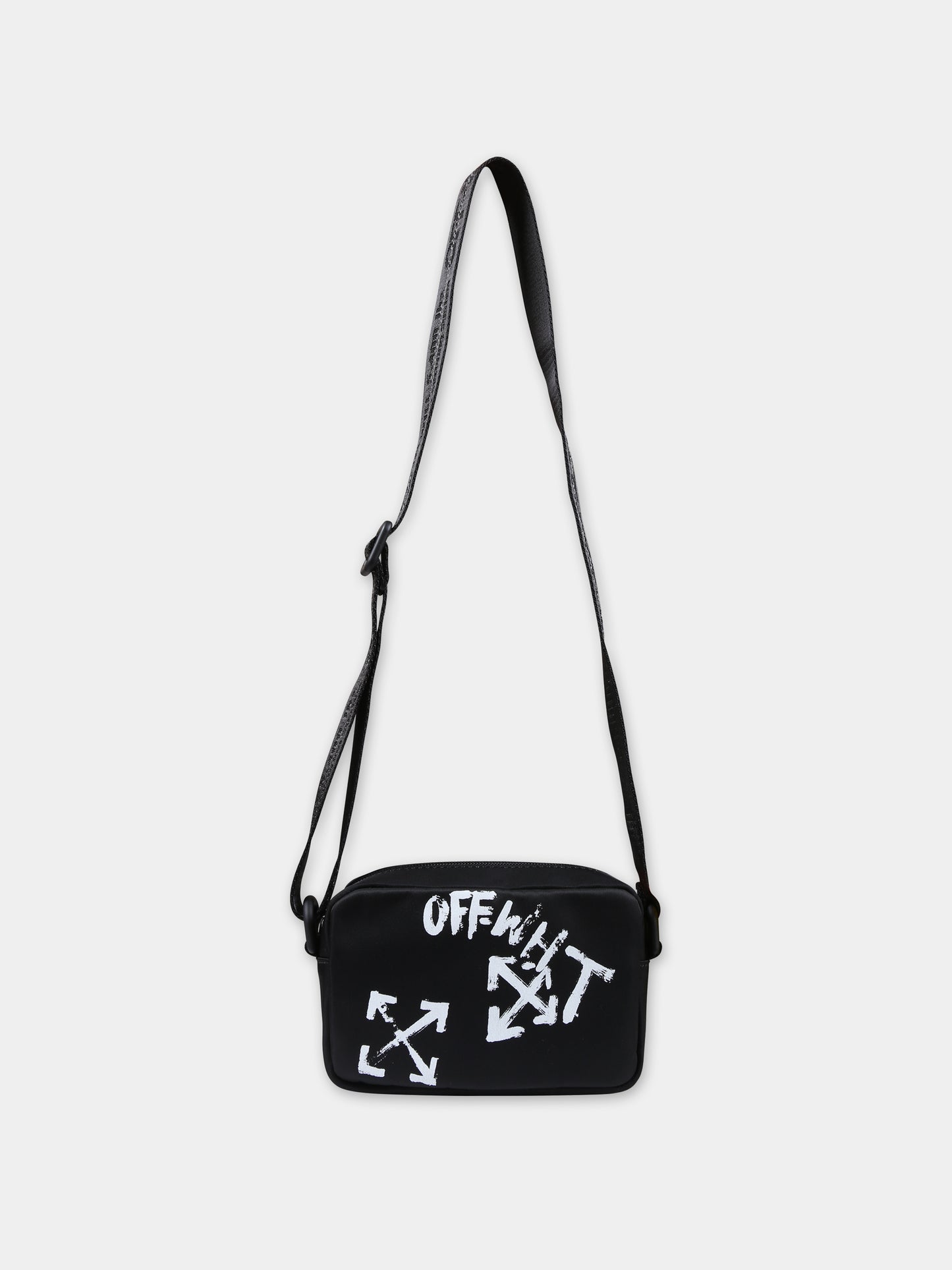 Borsa nera per bambina con logo,Off White,OGNX002F23FAB0011010