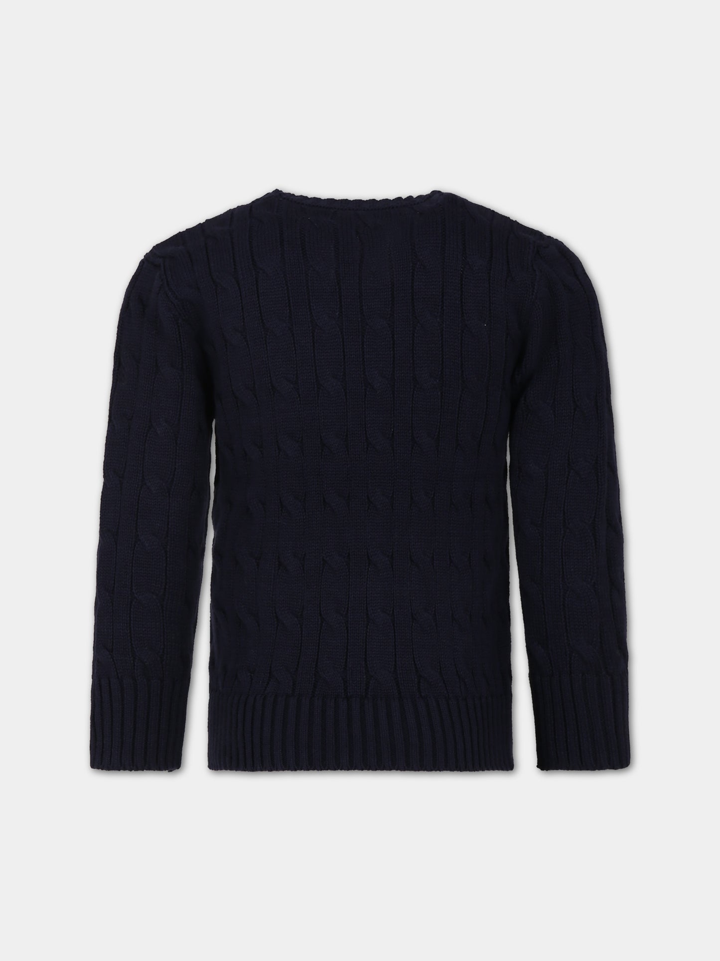 Maglione blu per bambino con cavallino,Ralph Lauren Kids,702674042