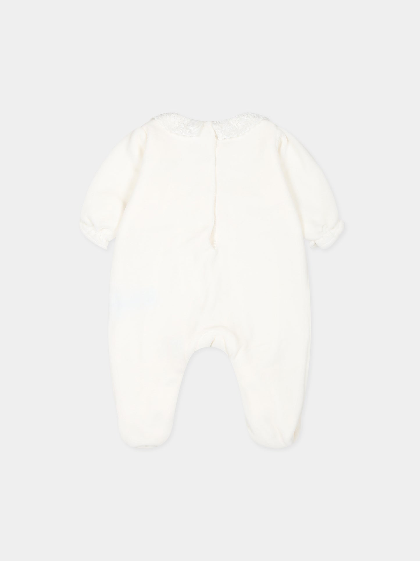 Tutina avorio per neonata con logo e ricami,Tartine Et Chocolat,TX54060-13