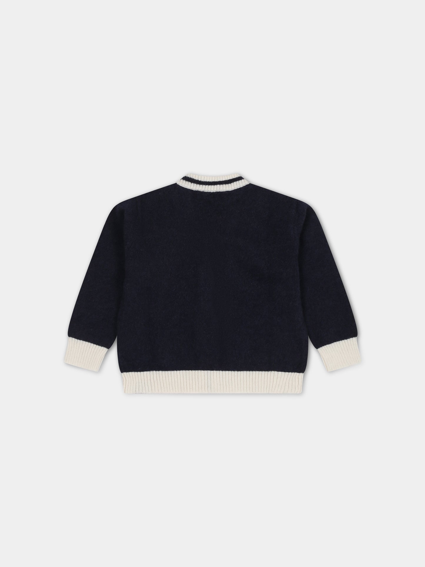 Cardigan blu per neonato con logo,Fay Kids,FT9000 W0023 635