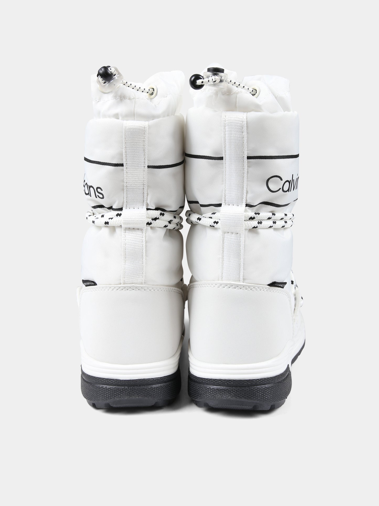 Stivali da neve bianchi per bambina con logo,Calvin Klein Kids,V3A6 80713 1486100