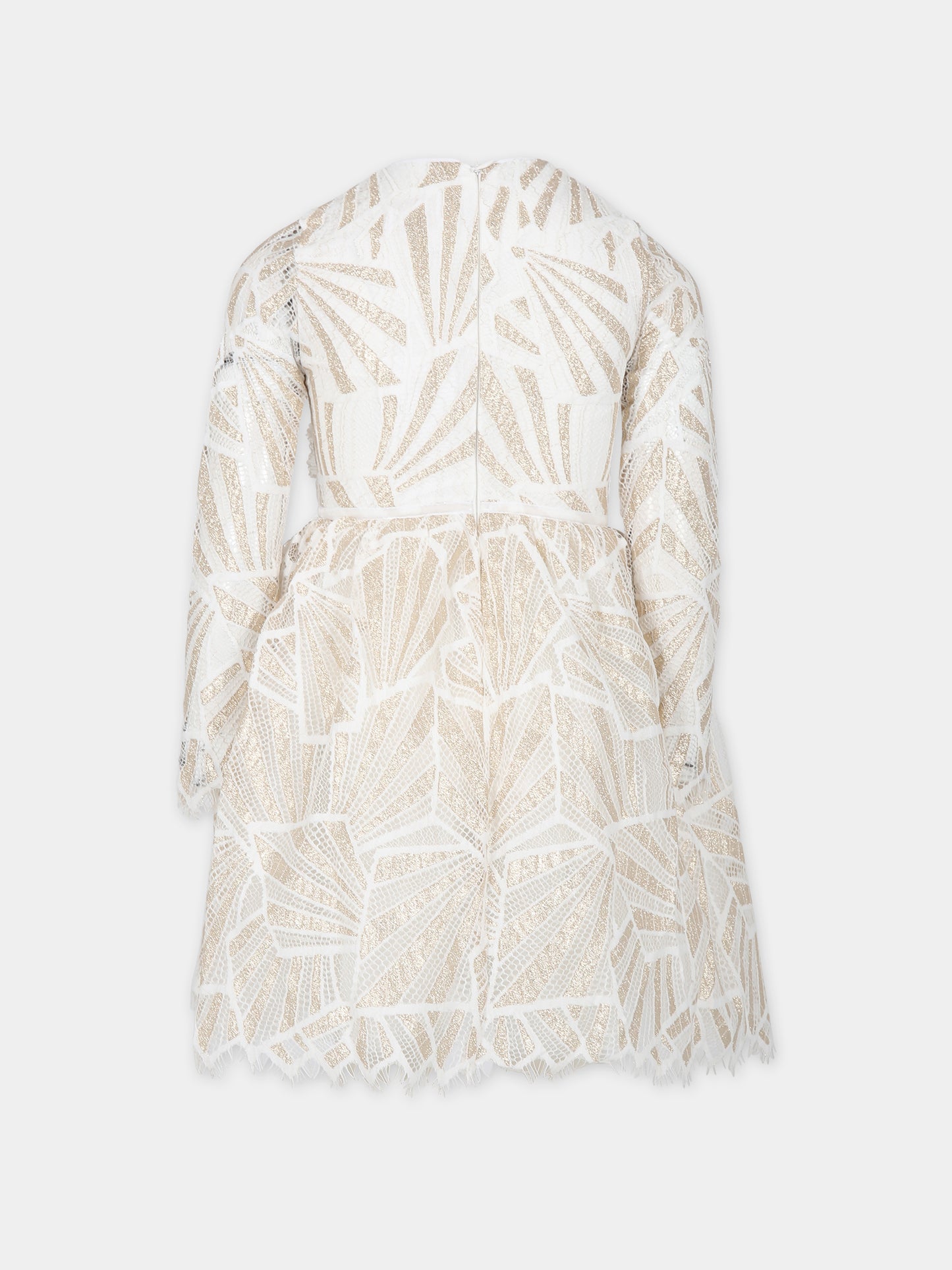 Vestito avorio per bambina con rouche,Eirene,FW2324104