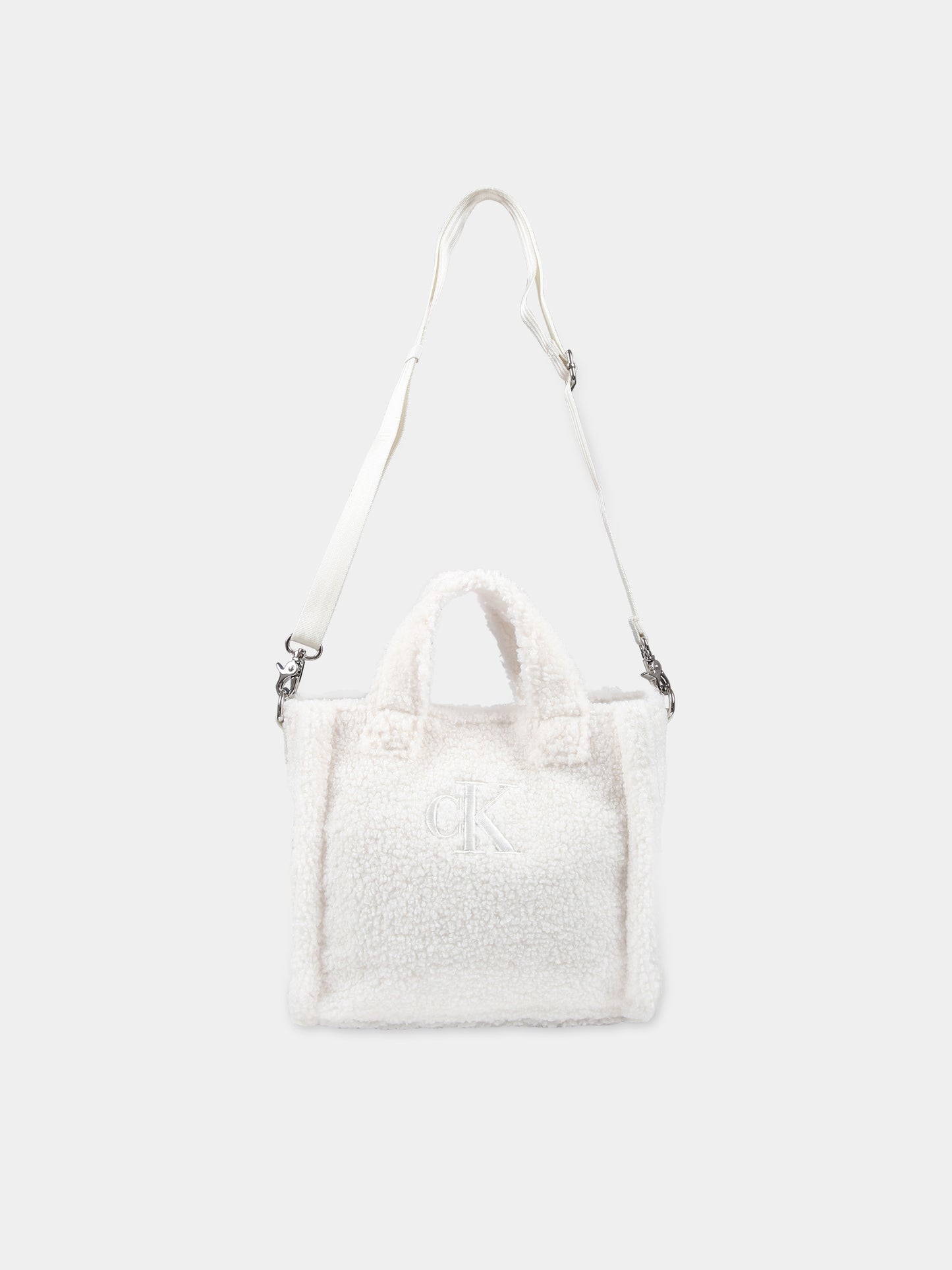 Borsa avorio per bambina con logo,Calvin Klein Kids,23WMCKIU0IU00355 YBI