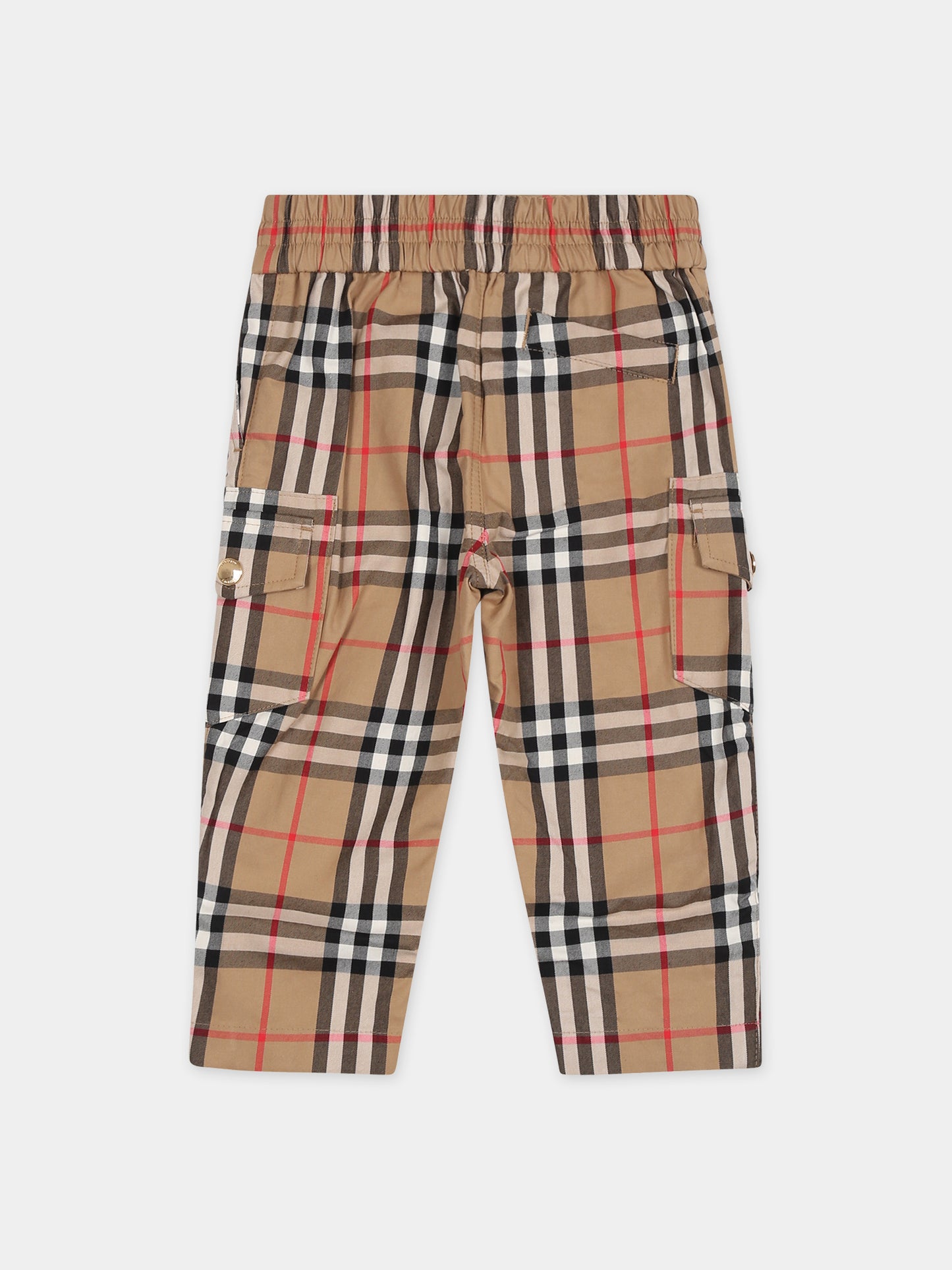 Pantalone beige per neonati con iconico check vintage,Burberry Kids,8072782