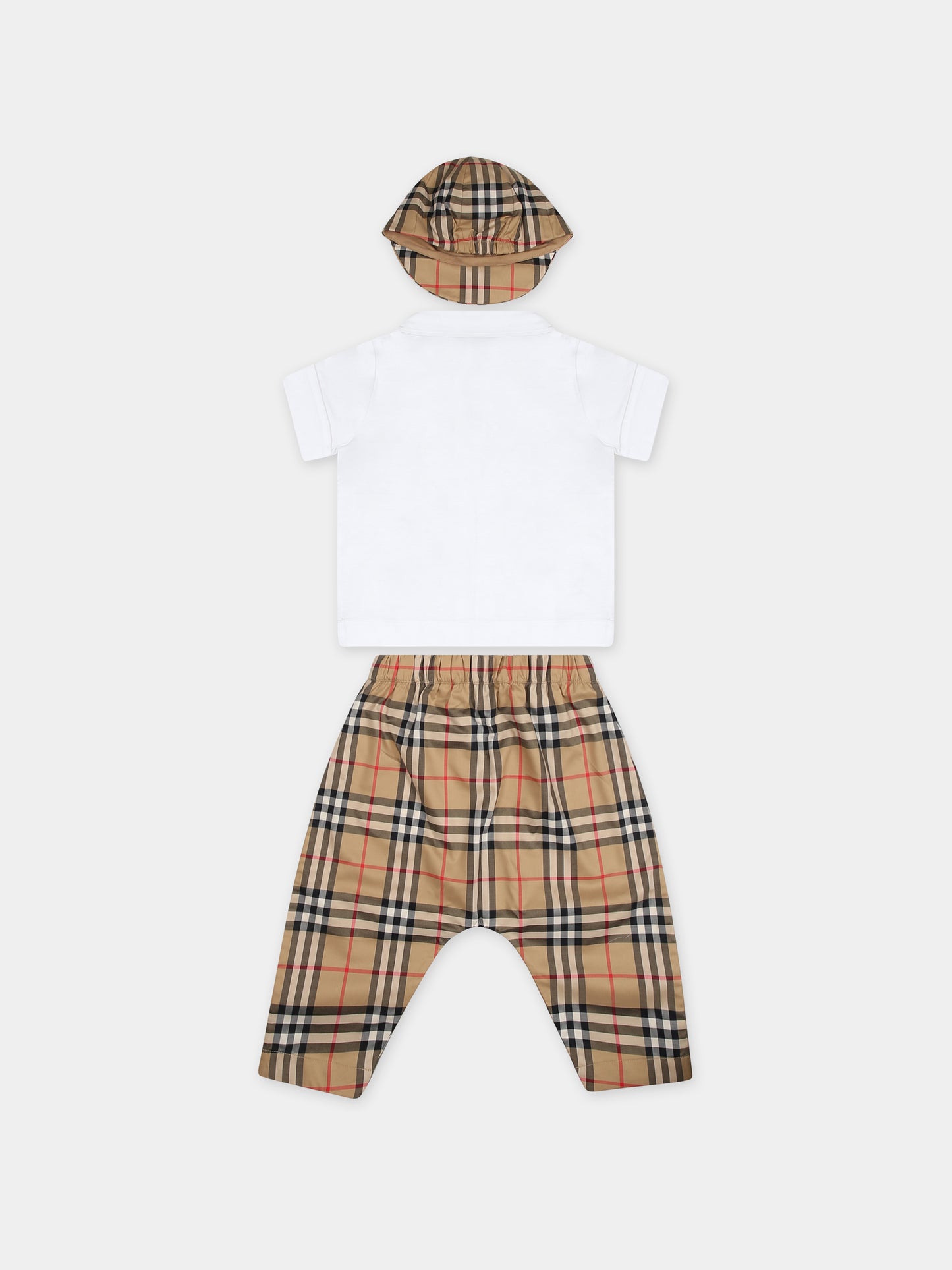 Completo multicolor per neonato con iconico check vintage,Burberry Kids,8070272