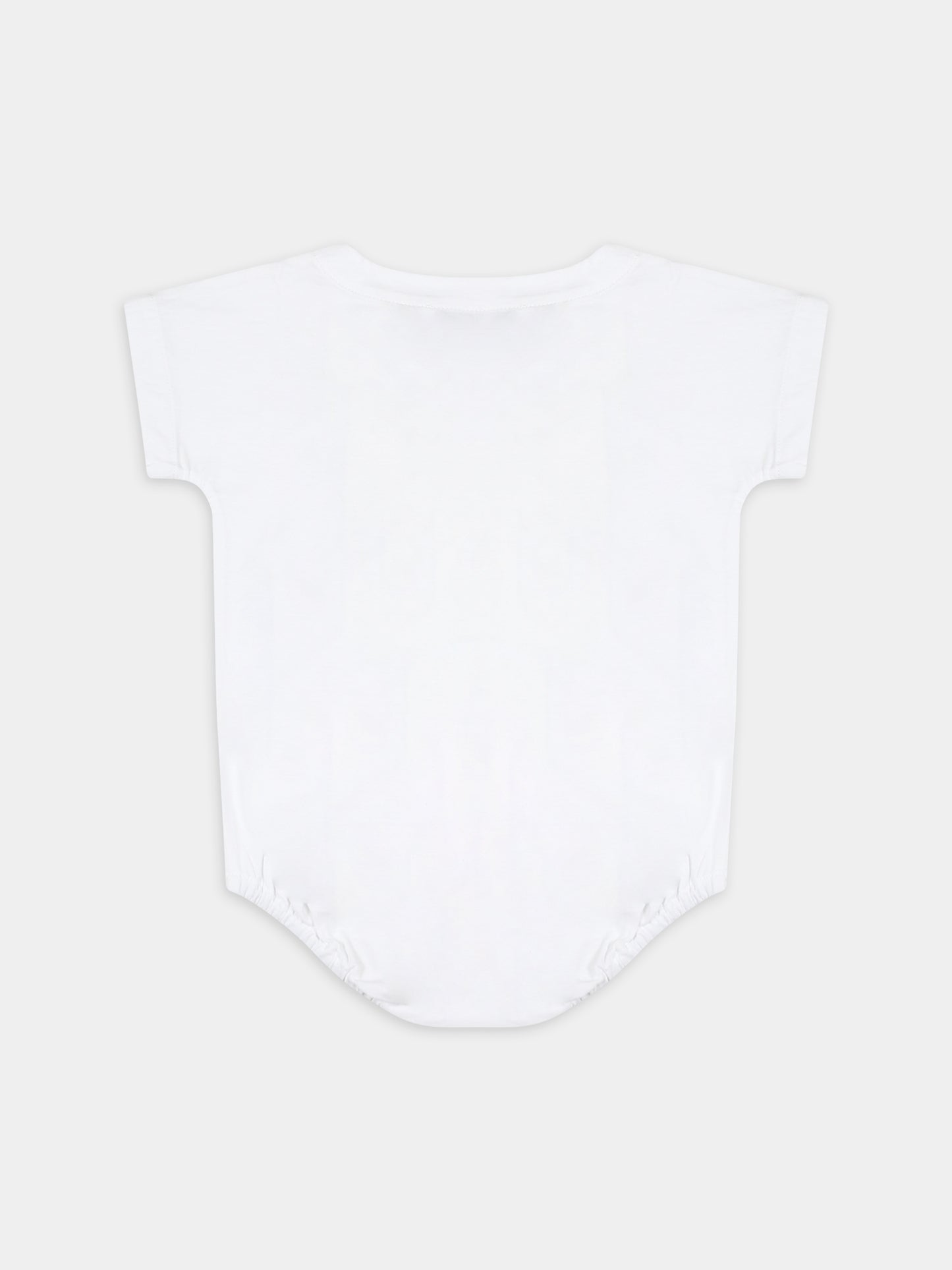Body bianco per neonati con stampa logo,Burberry Kids,8069721