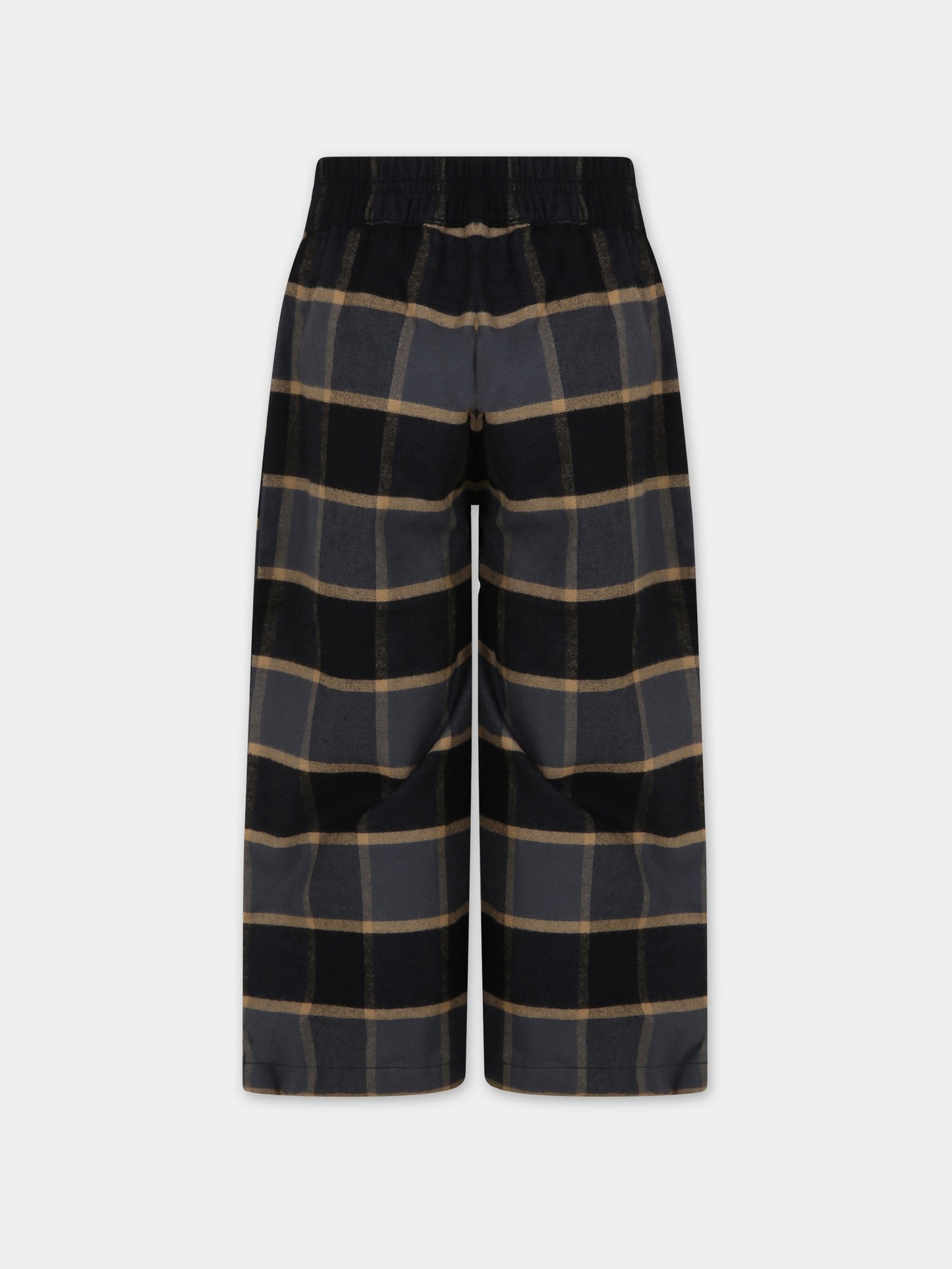 Pantaloni blu per bambina con stampa tartan,Coco Au Lait,15COCOAW231216