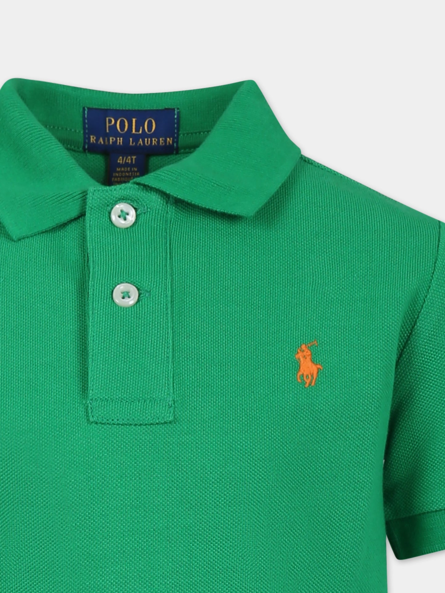 Polo verde per bambino con iconico cavallino,Ralph Lauren Kids,703632159