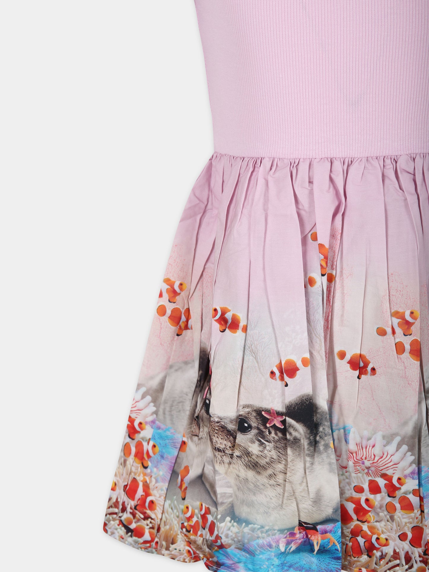 Vestito rosa per bambina con stampa foca,Molo,2S24E125 3510