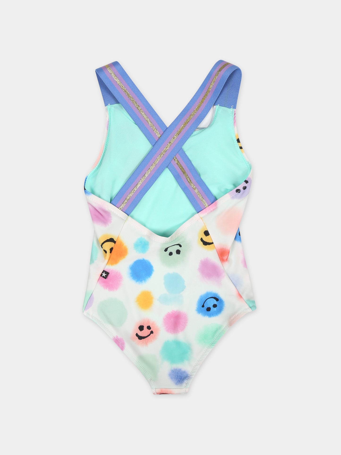 Costume bianco per neonata con pois e smile,Molo,8S24P511 6990