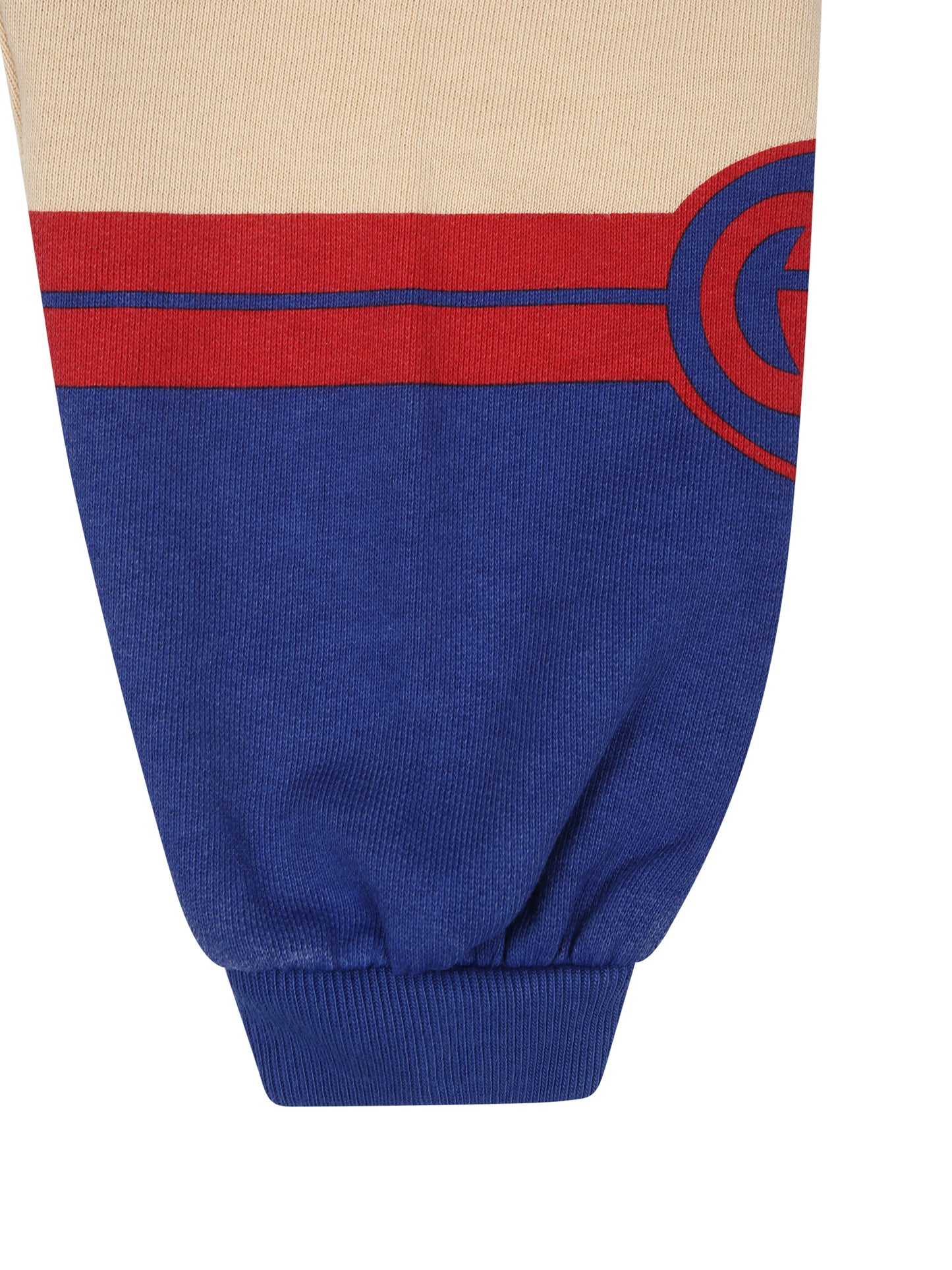 Pantaloni avorio per neonato con stampa e logo,Gucci Kids,772316 XJF5X 7524