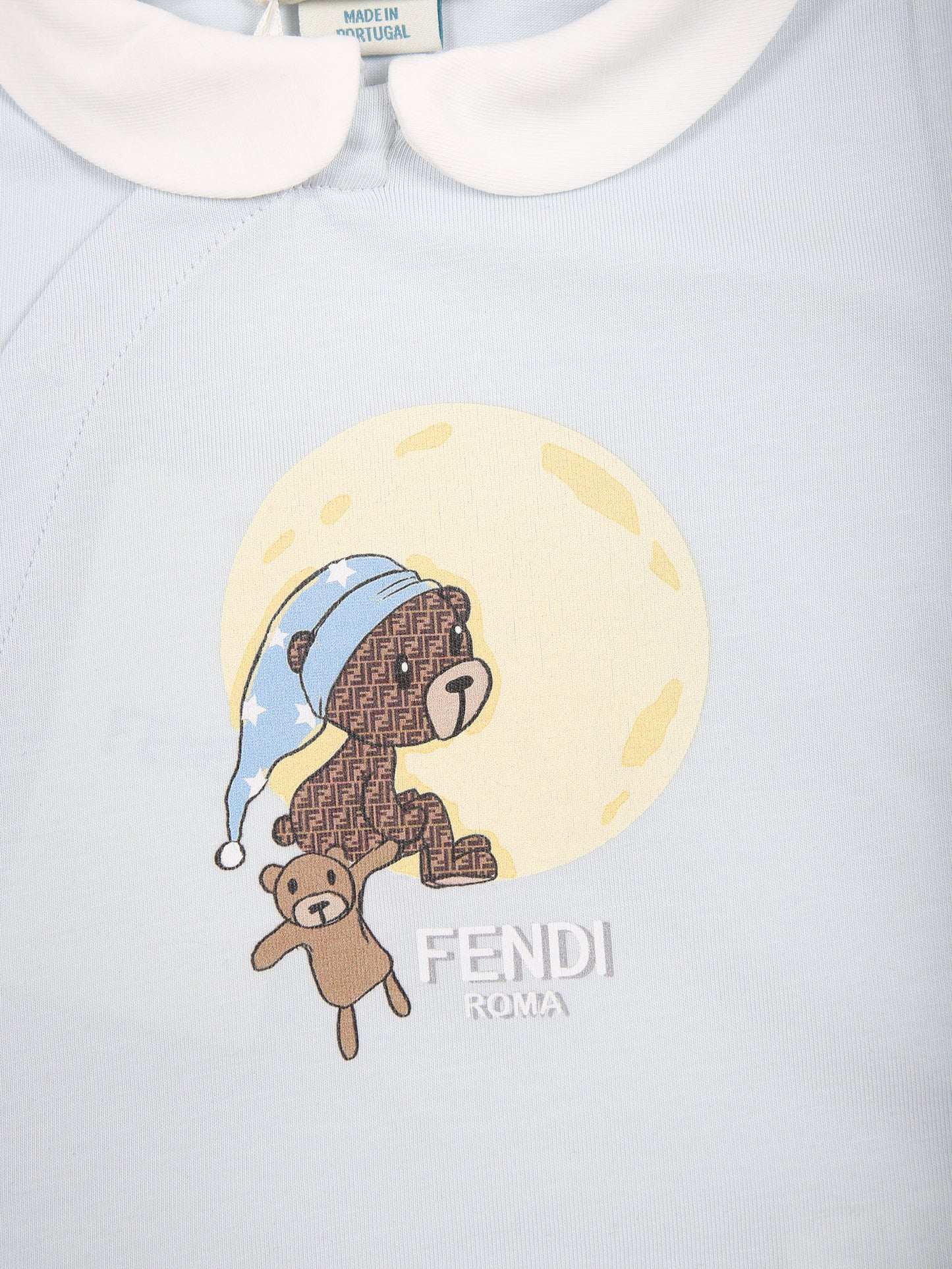 Set celeste per neonato con orsetto Fendi,Fendi Kids,BUK114 ST8 F19J4