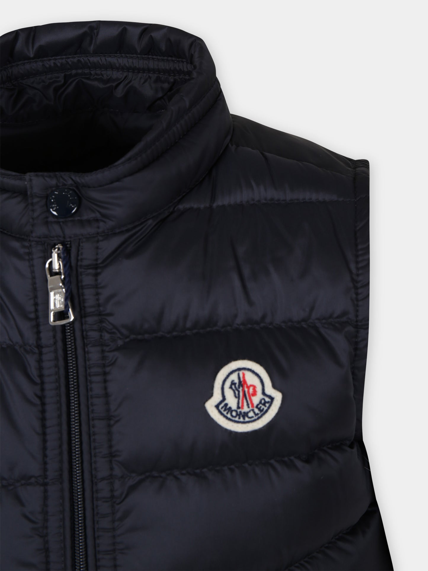 Gilet blu per bambino con logo,Moncler Kids,954 1A00055 595FE 778