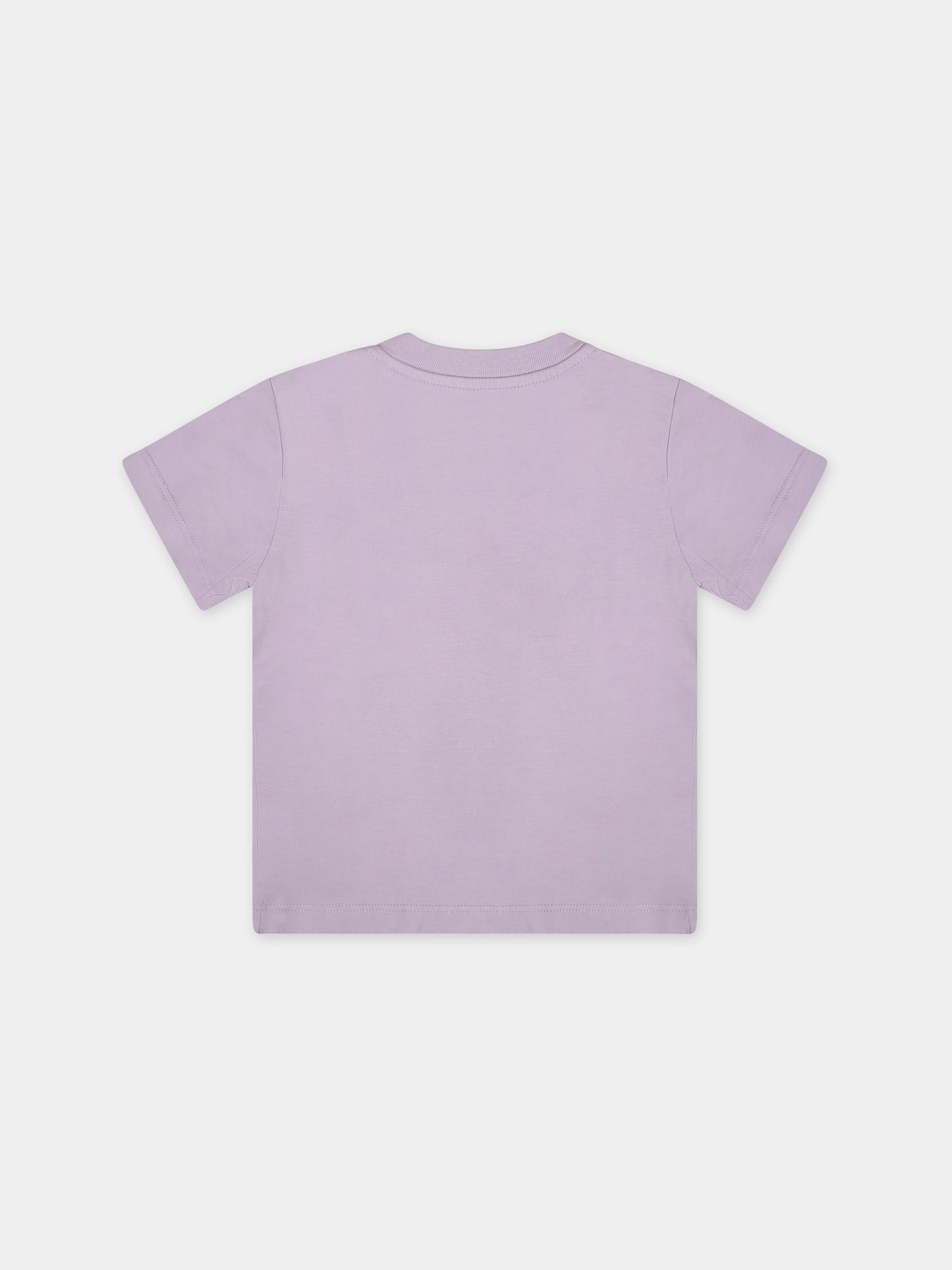 T-shirt viola per neonata con orso,Palm Angels,PGXB001S24JER0013860