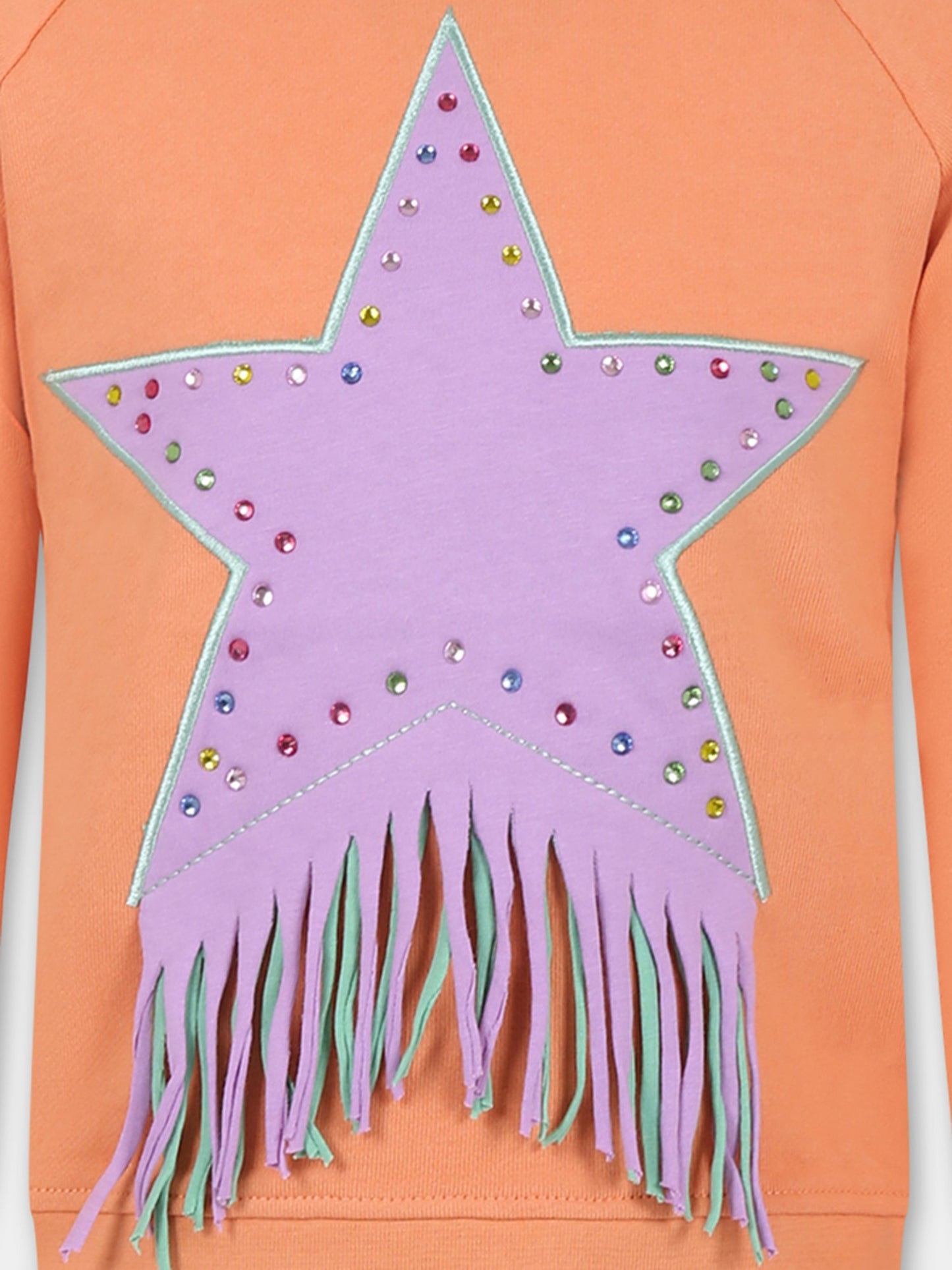 Felpa arancione per bambina con stella,Stella Mccartney Kids,TU4A20 Z0499 404