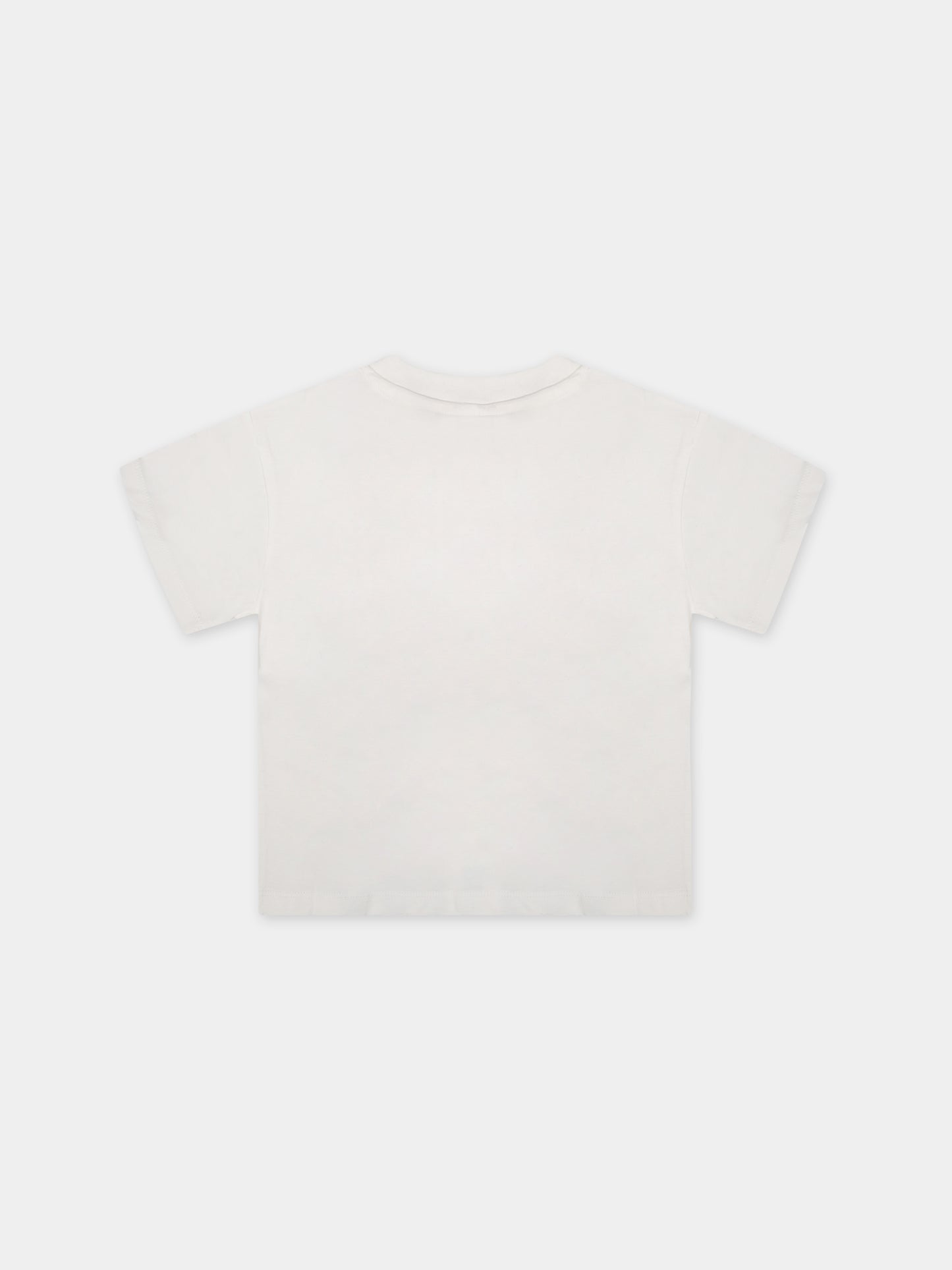 T-shirt bianca per neonato con stampa sandwich,Stella Mccartney Kids,TU8Q61 Z0434 101