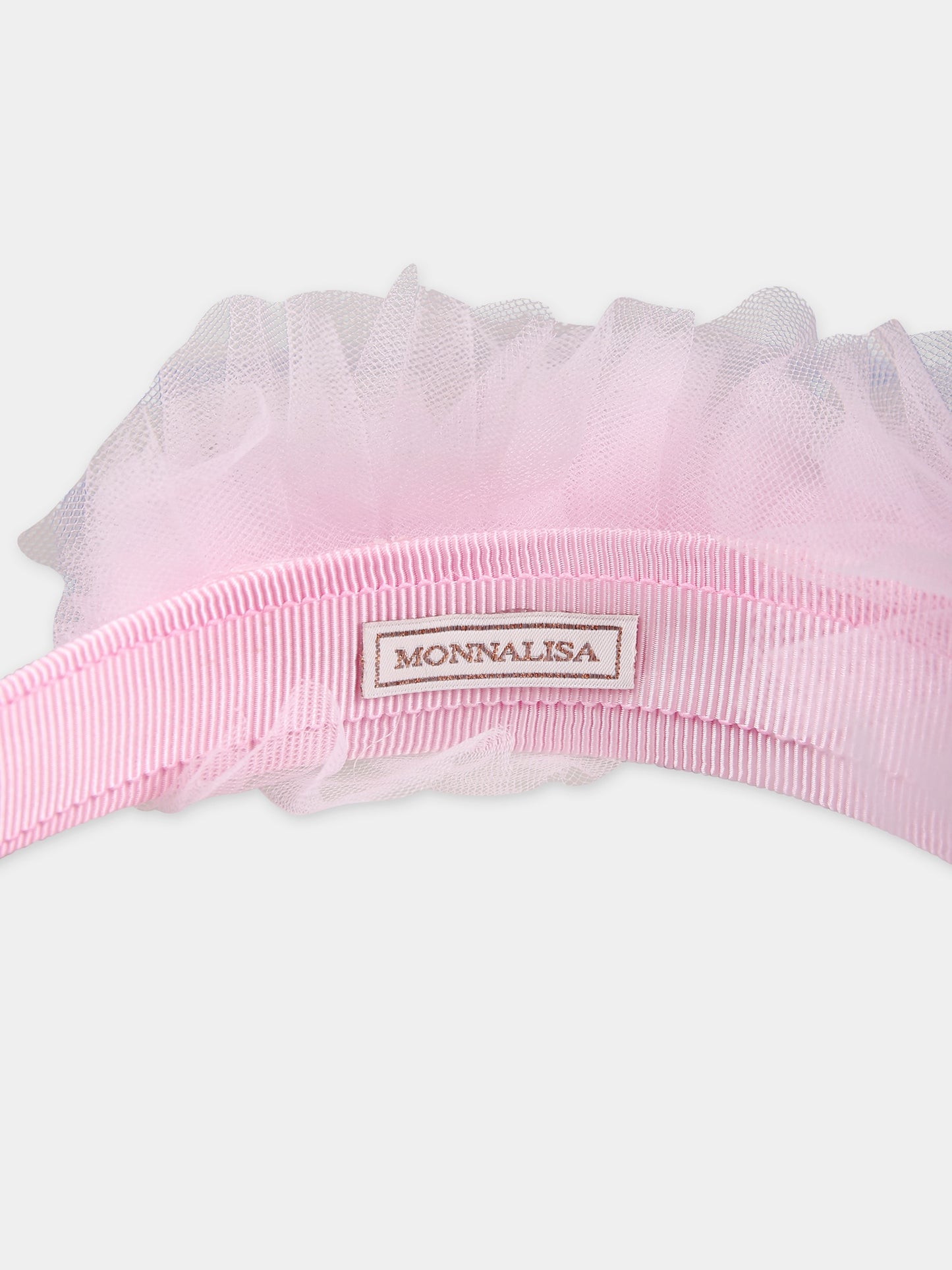 Cerchietto rosa per bambina con tulle,Monnalisa,17C006 3071 0095