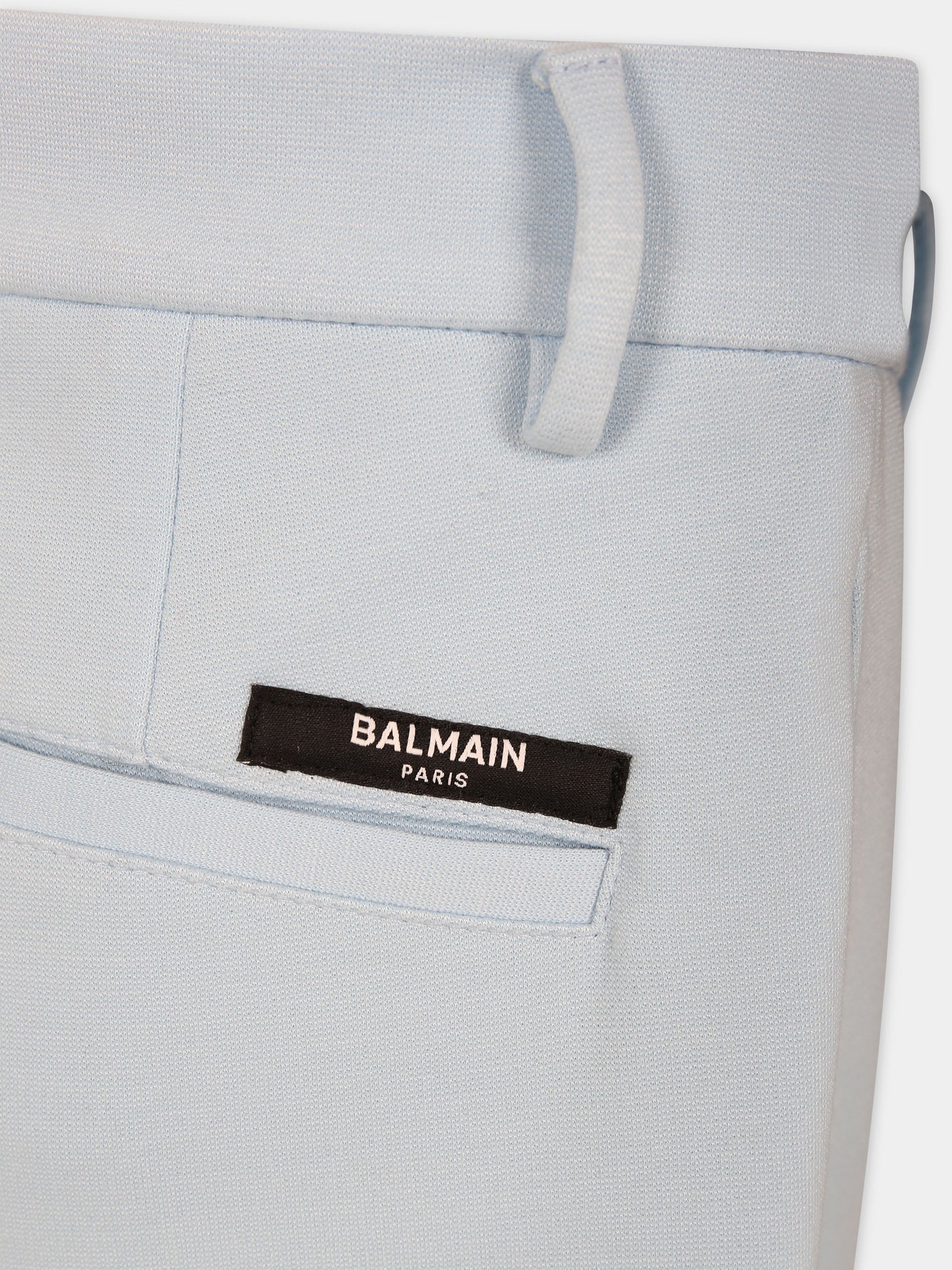 Pantaloni celesti per bambino,Balmain Kids,BU6R80 J0371 684