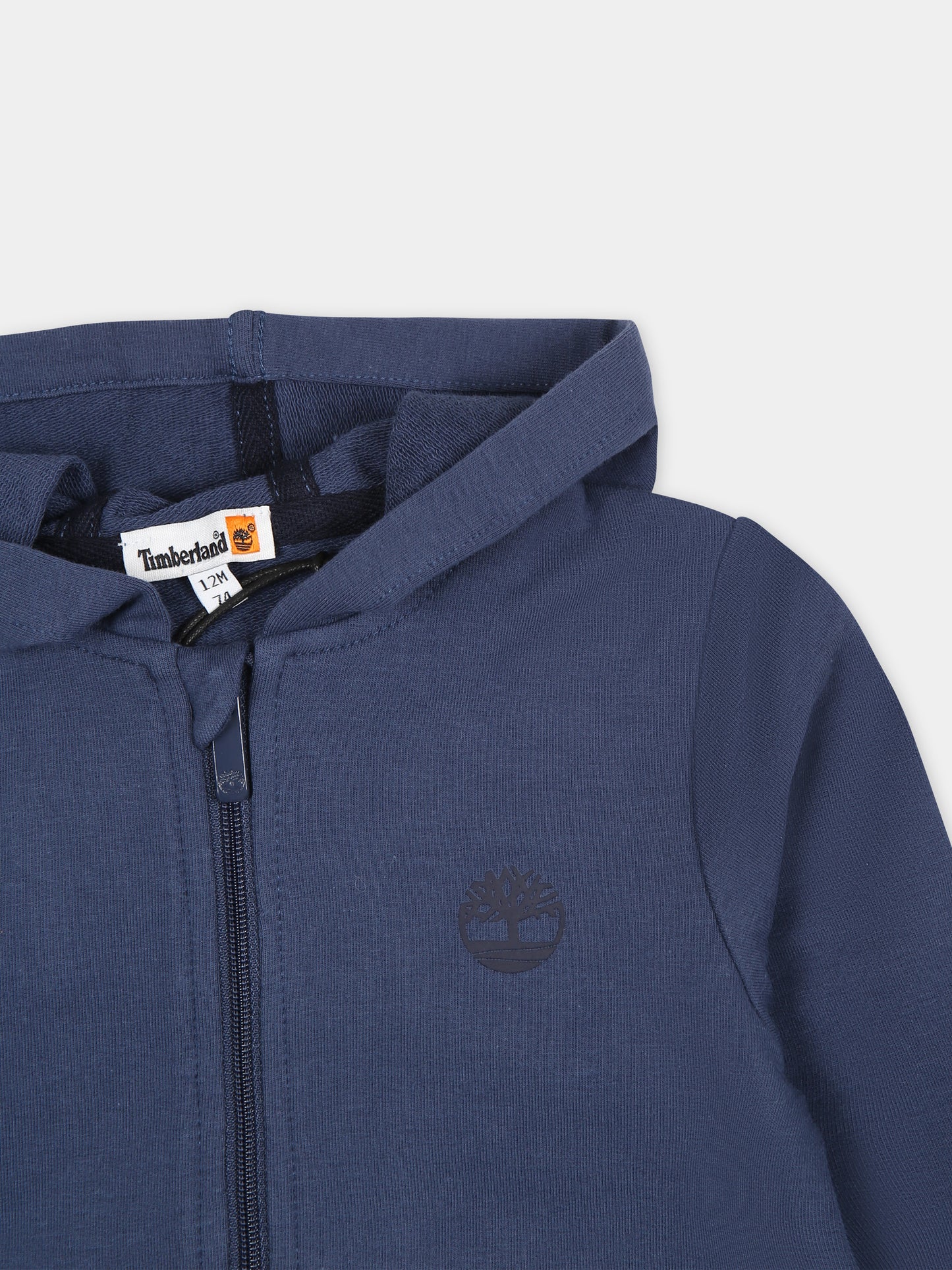 Felpa con cappuccio blu per neonato con logo,Timberland,T60174 82H