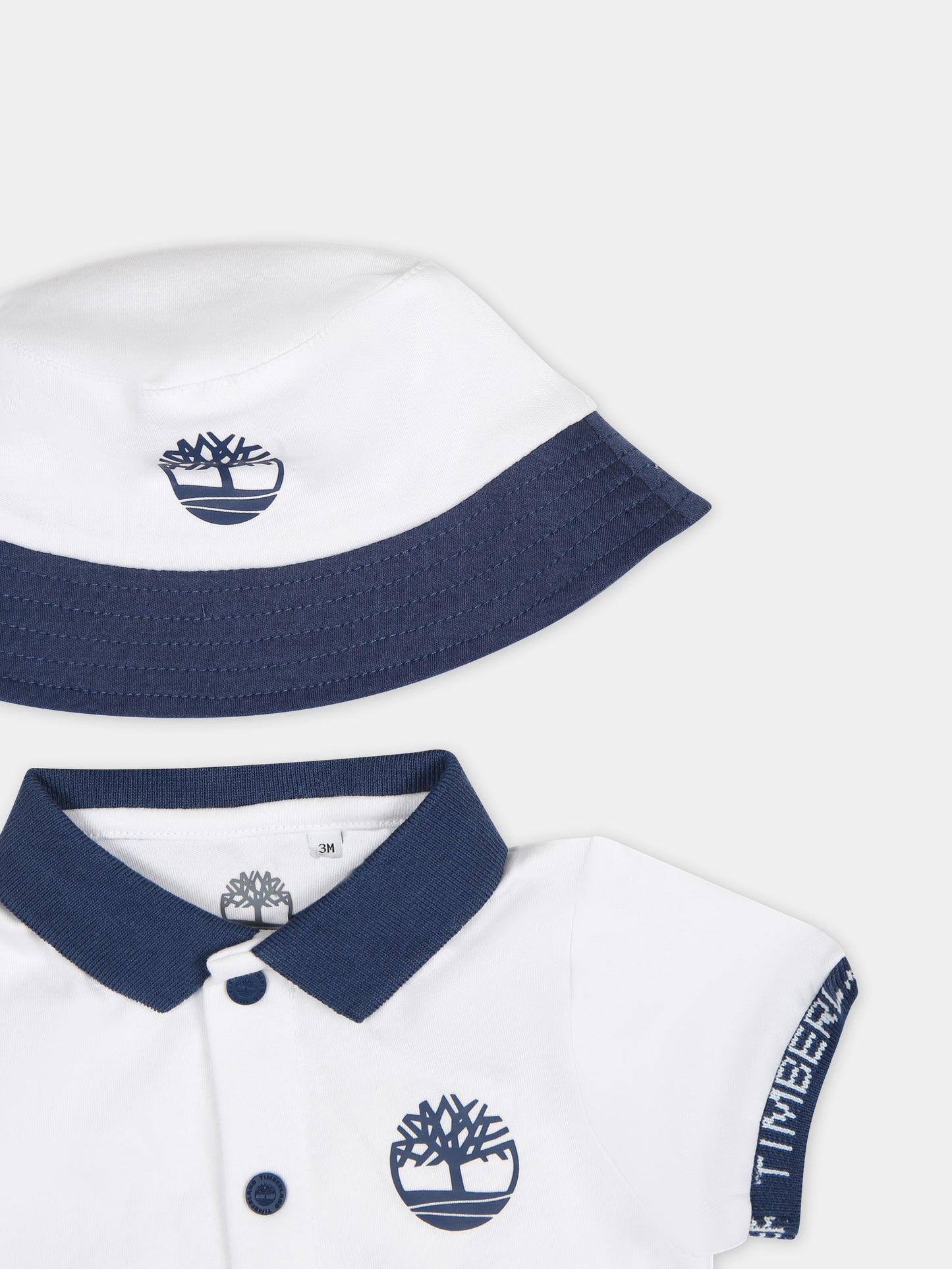 Pagliaccetto bianco per neonato con logo,Timberland,T60187 10P