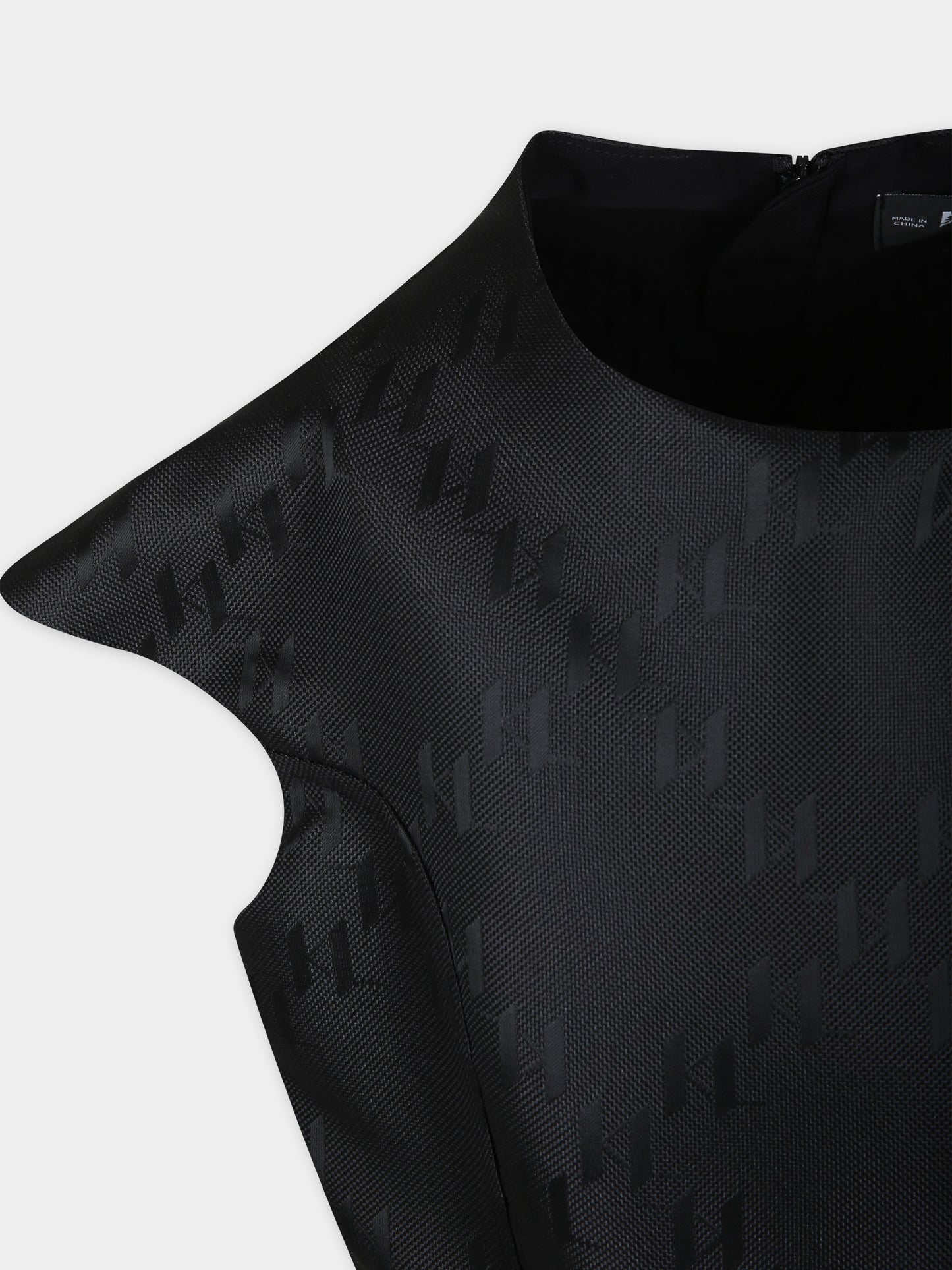 Vestito nero per bambina con stampa grafica K/IKoniK all-over,Karl Lagerfeld Kids,Z30088 09B