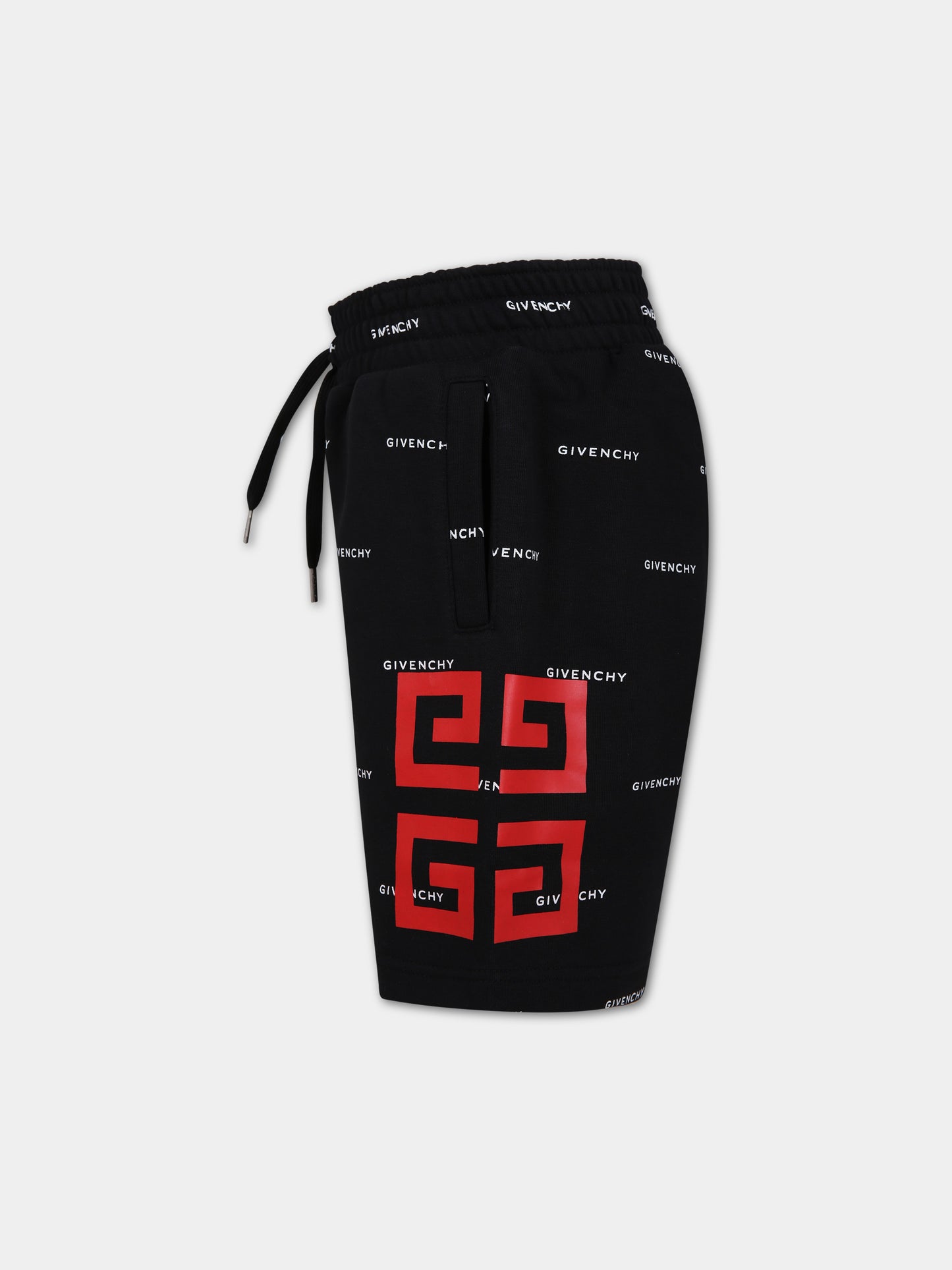 Shorts nero per bambino con logo all-over,Givenchy Kids,H30142 M41