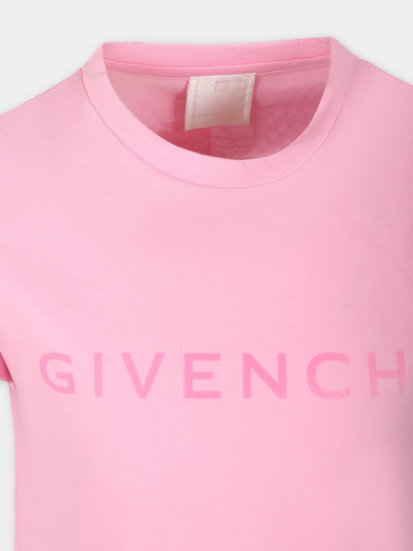 T-shirt rosa per bambina con logo,Givenchy Kids,H30079 465