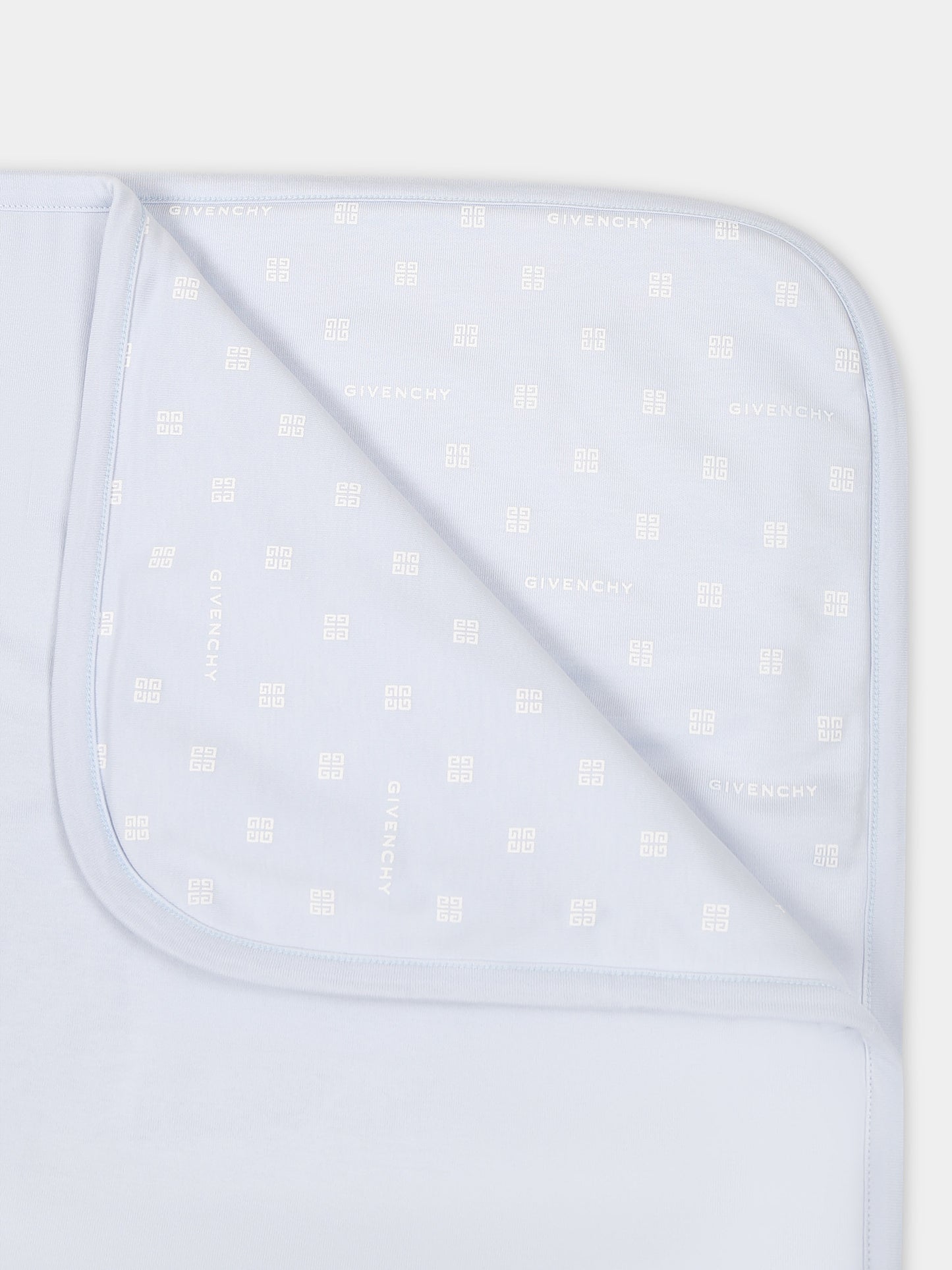 Coperta celeste per neonato con logo,Givenchy Kids,H30245 771