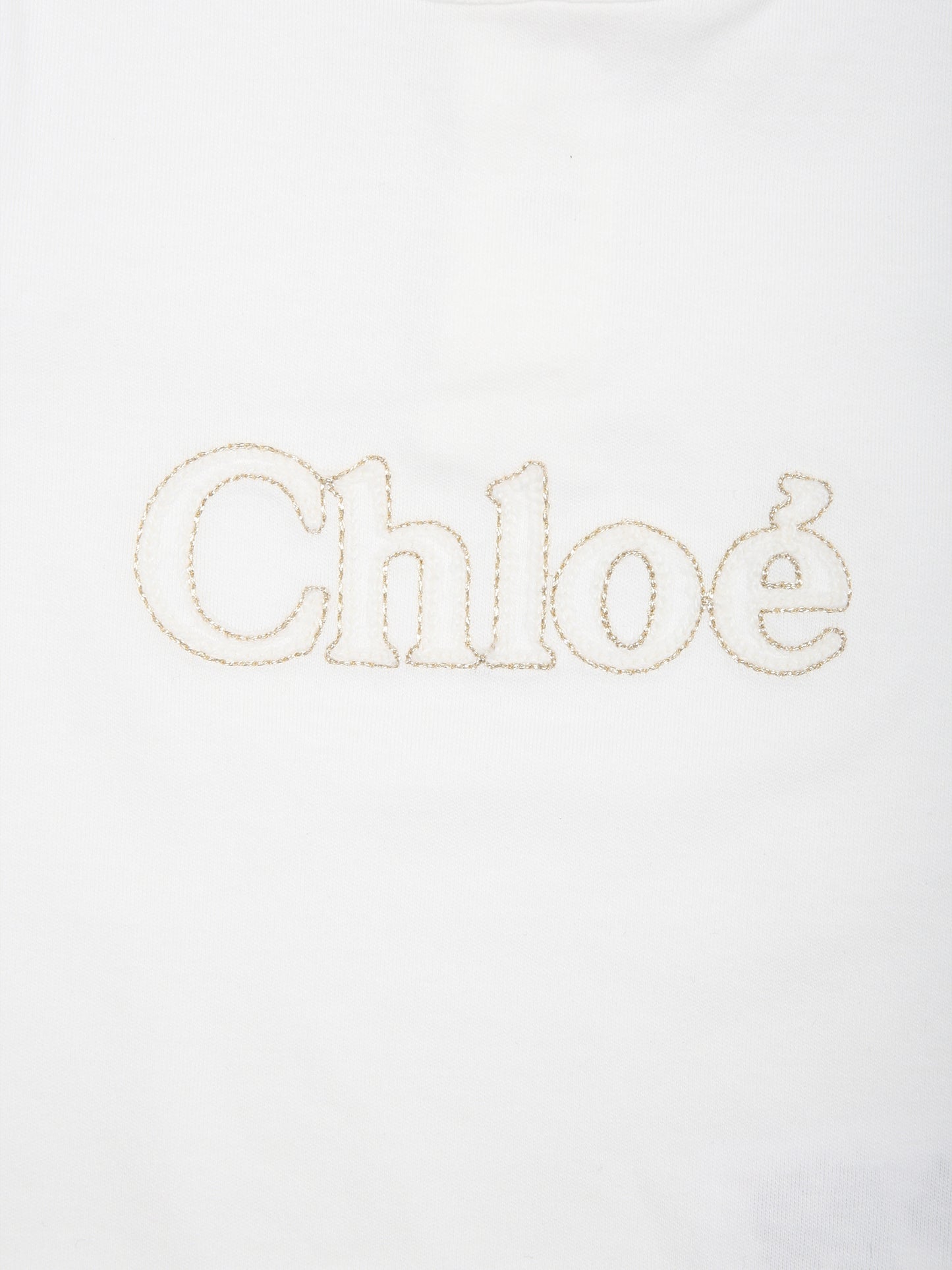 T-shirt bianca per neonata con logo,Chloé Kids,C20019 117