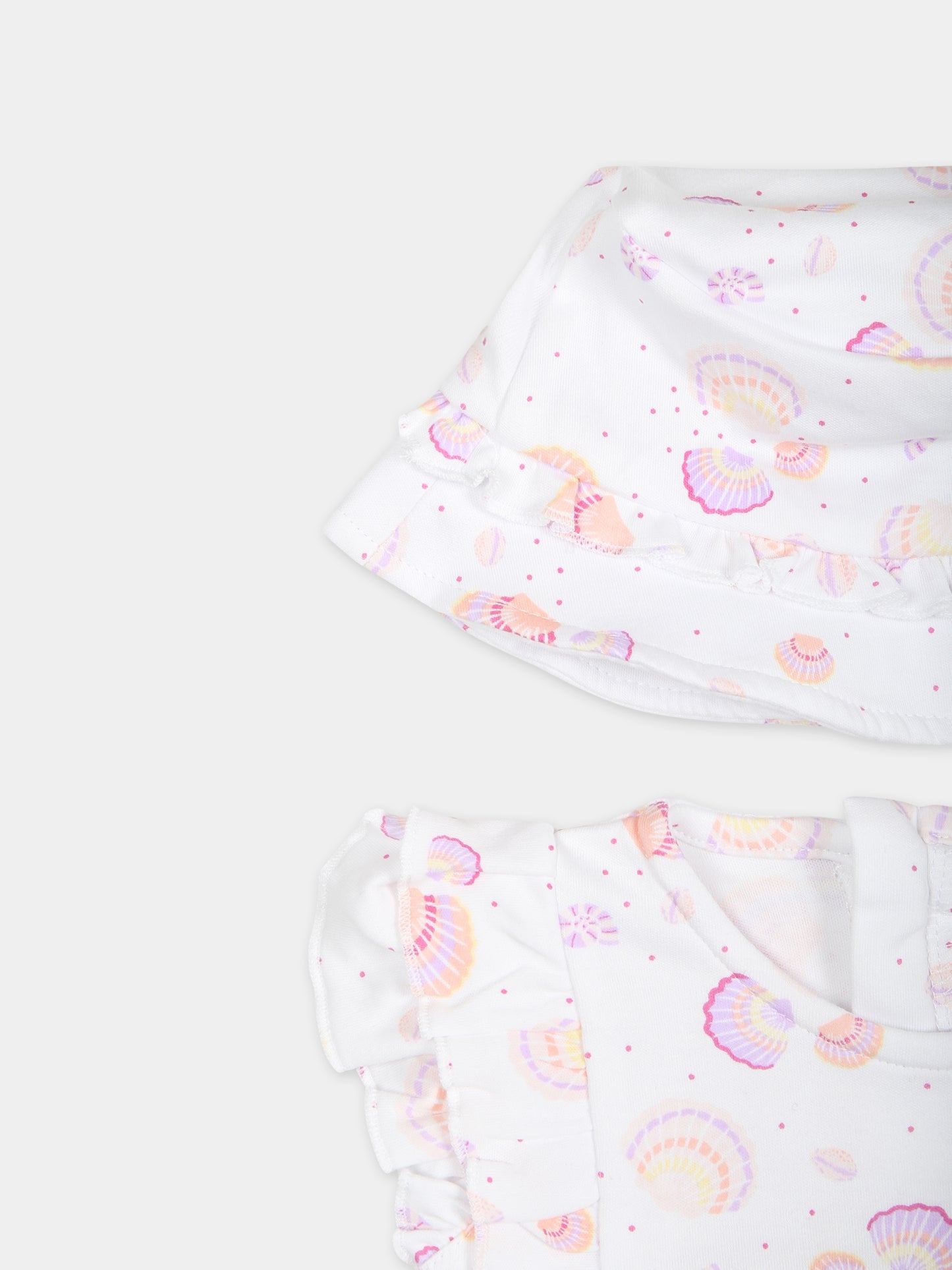 Pagliaccetto bianco per bambina con conchiglie all-over,Carrement Beau,Y30016 10P