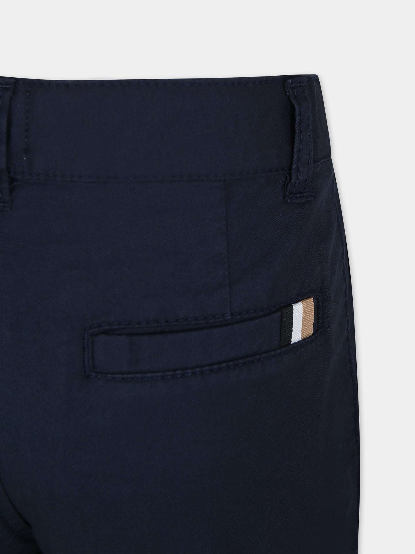 Pantaloni blu per bambino con dettaglio logo,Boss,J50673 849