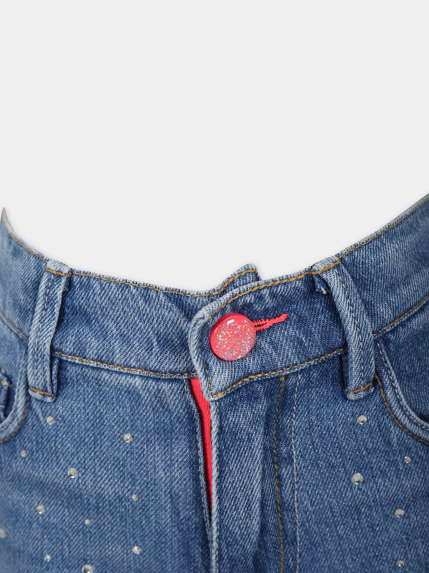 Jeans denim per bambina con borchie,Billieblush,U20132 Z25