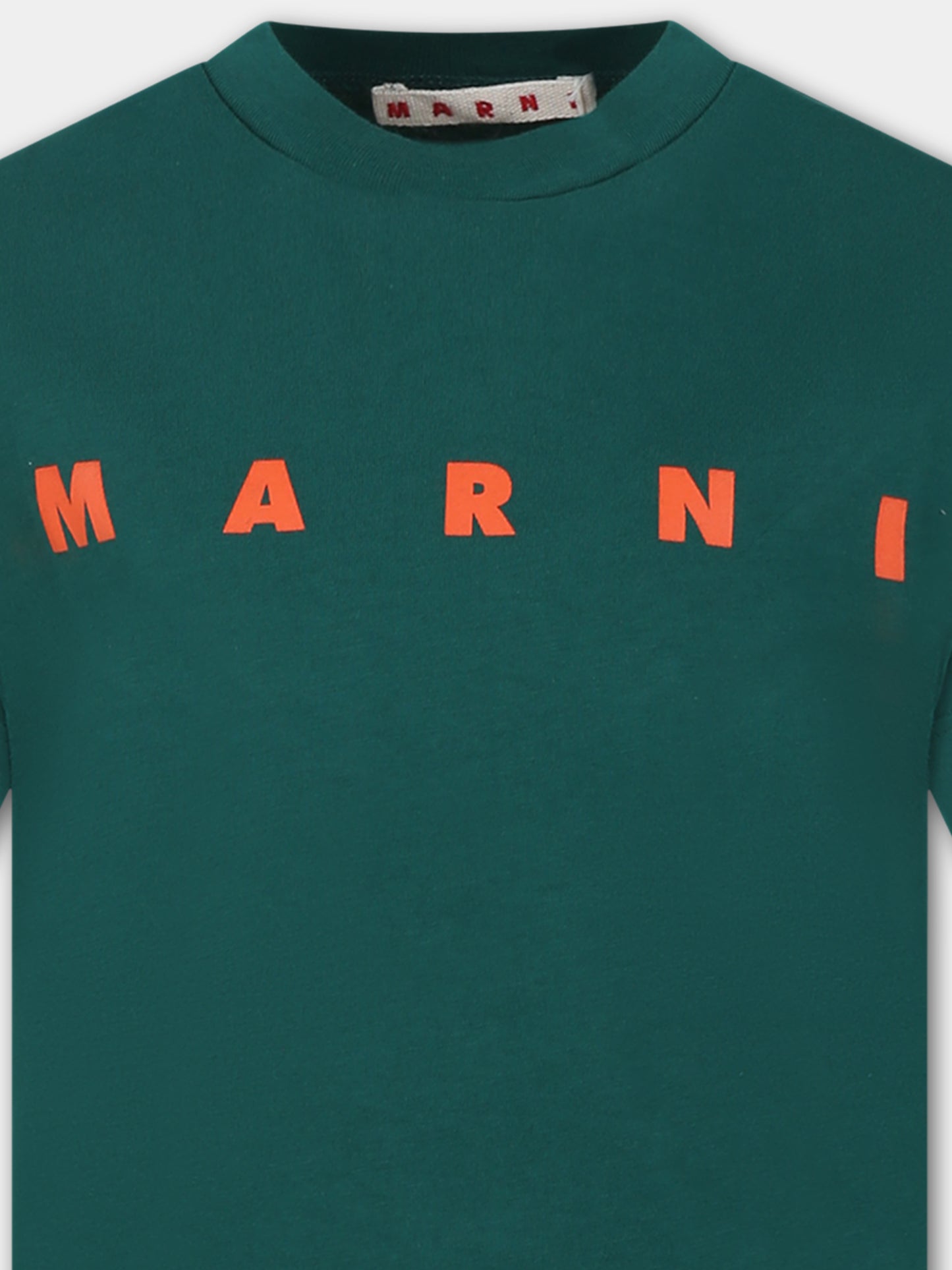 T-shirt verde per bambini con logo,Marni Kids,M002MV M00HZ MT135U 0M538