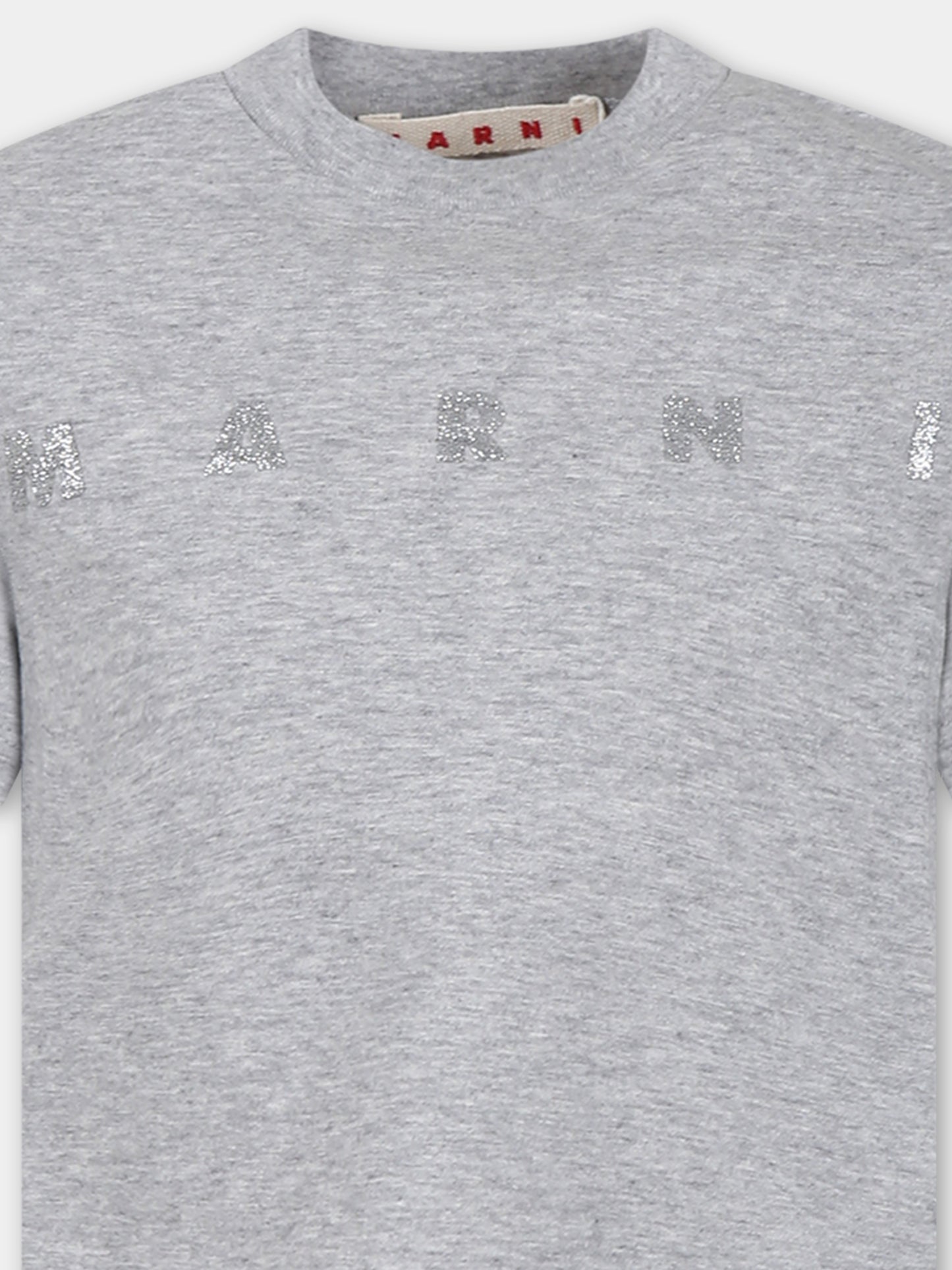 T-shirt grigia per bambina con logo,Marni Kids,M01027 M00NE MT241F 0M903
