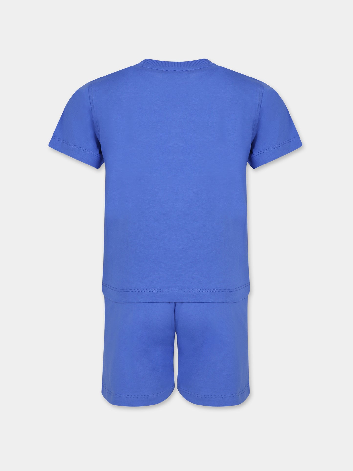 Completo blu per bambino con smile e logo,Moschino Kids,HUG00J LAA23 40640