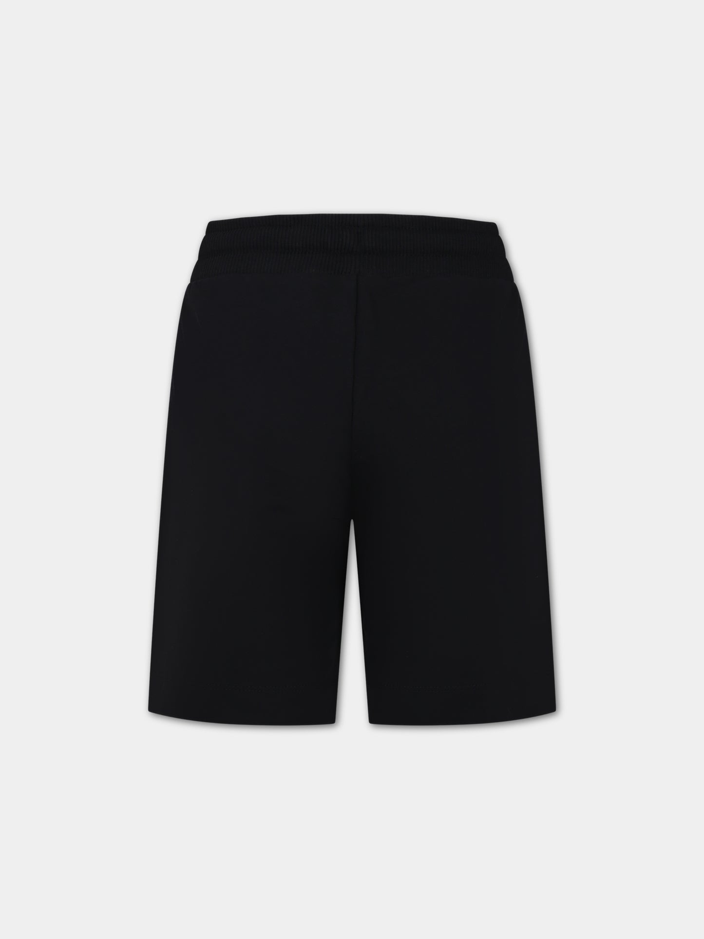 Shorts neri per bambino con Teddy Bear e logo,Moschino Kids,HUQ013 LCA19 60100