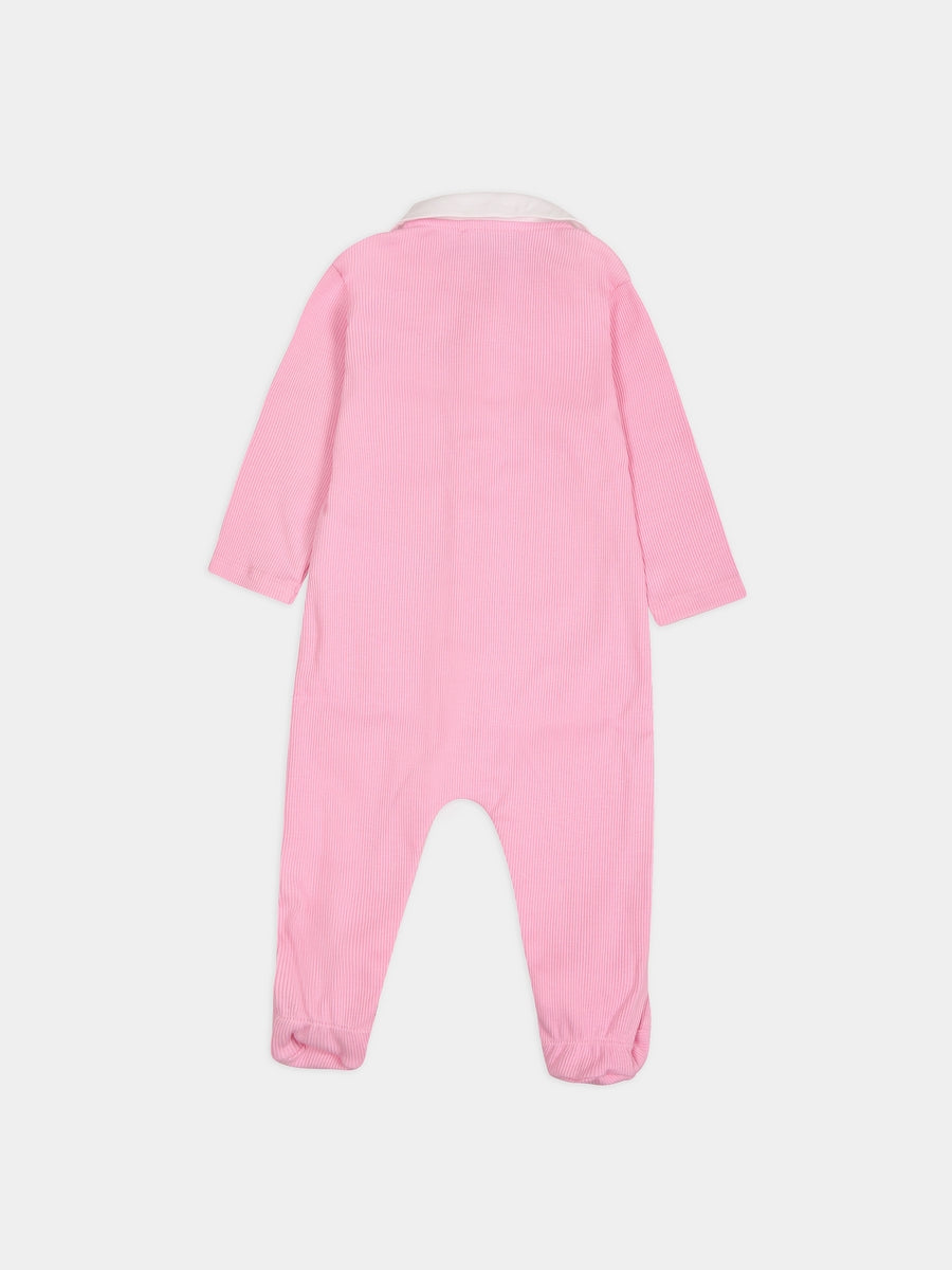 Tutina rosa per neonata con Teddy Bear e logo,Moschino Kids,MUY053 LBA35 51473