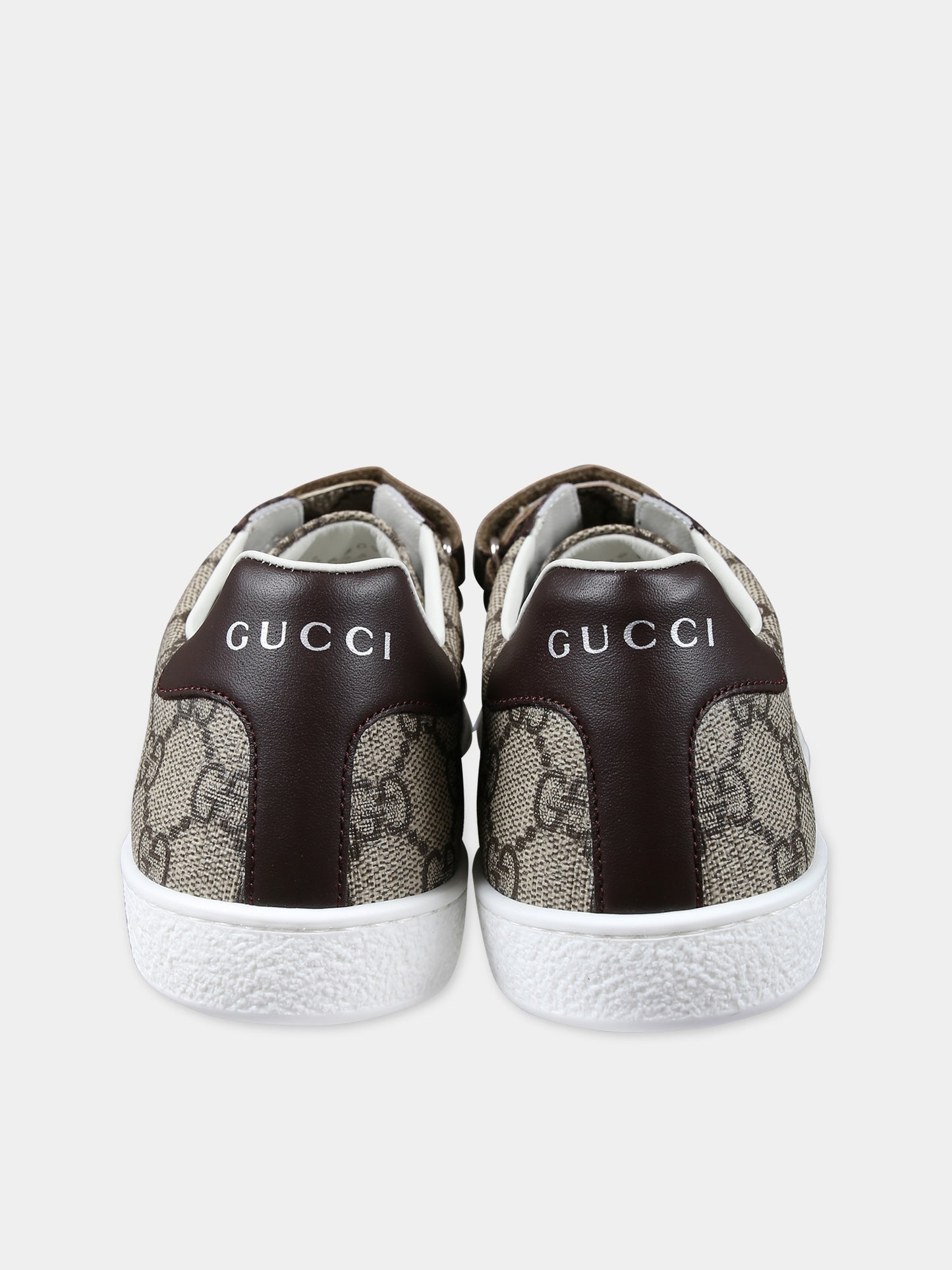 Sneakers marroni neonato con logo GG all-over,Gucci Kids,463091 FACYF 9753