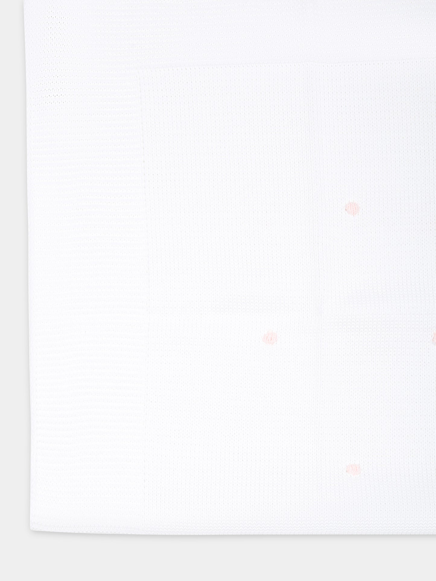 Coperta bianca per neonata con pois rosa,Little Bear,8102 BIANCO/CIPRIA