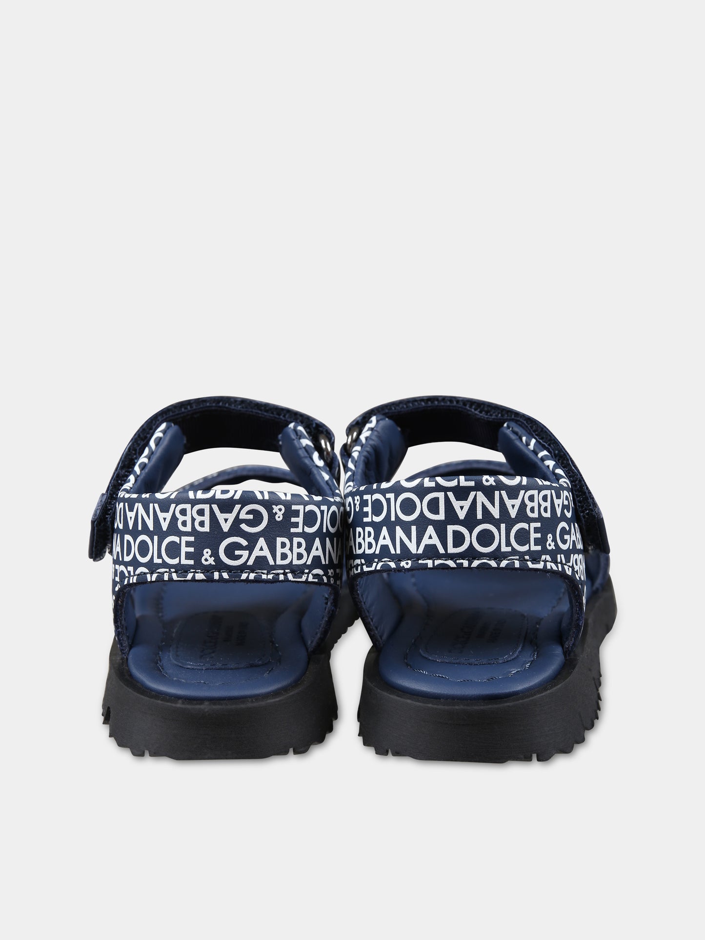 Sandali blu per bambini con logo,Dolce & Gabbana Kids,DL0078 AX182 HBXCW