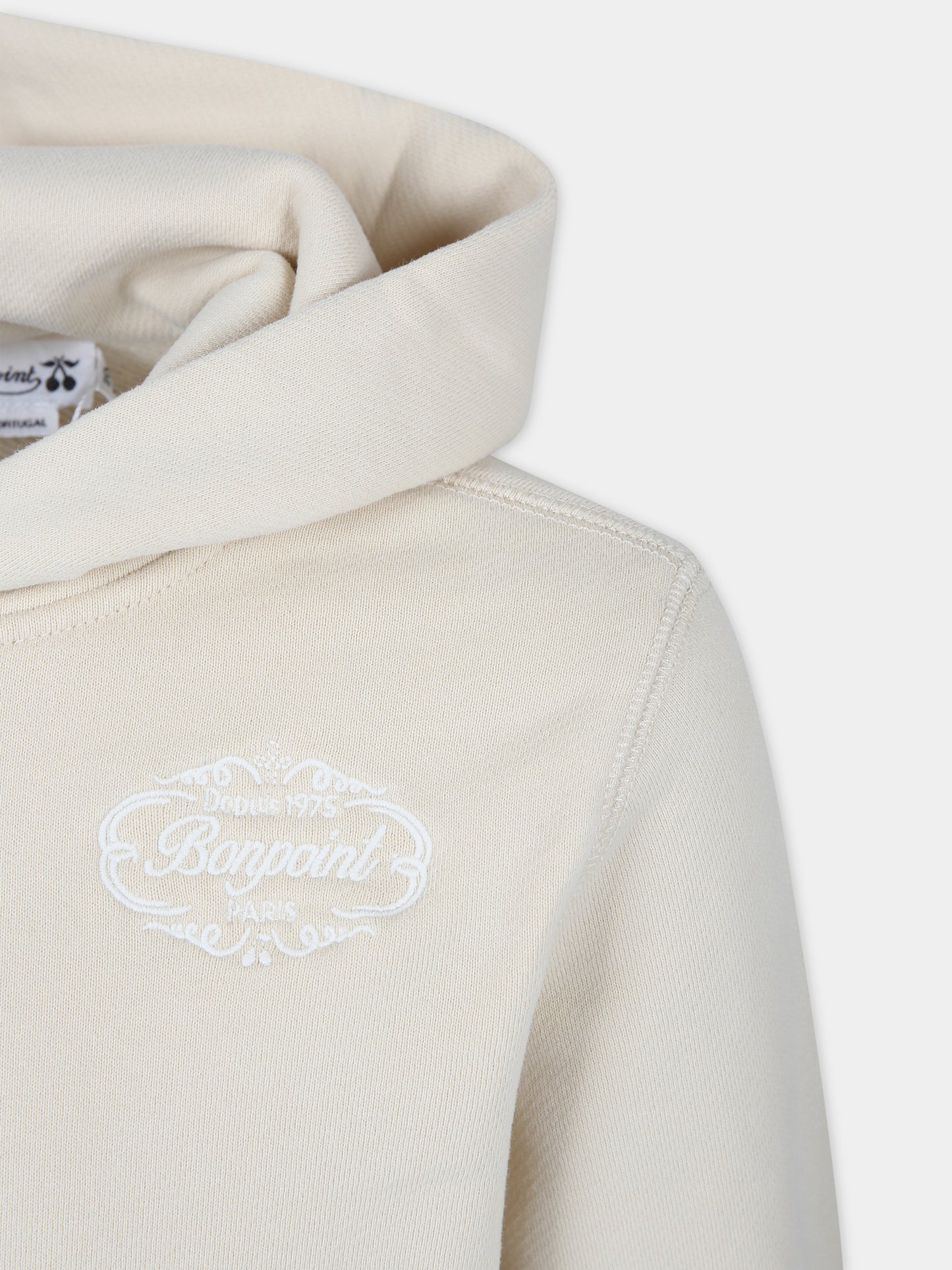Felpa beige per bambino con logo,Bonpoint,S04BSWK00002 005