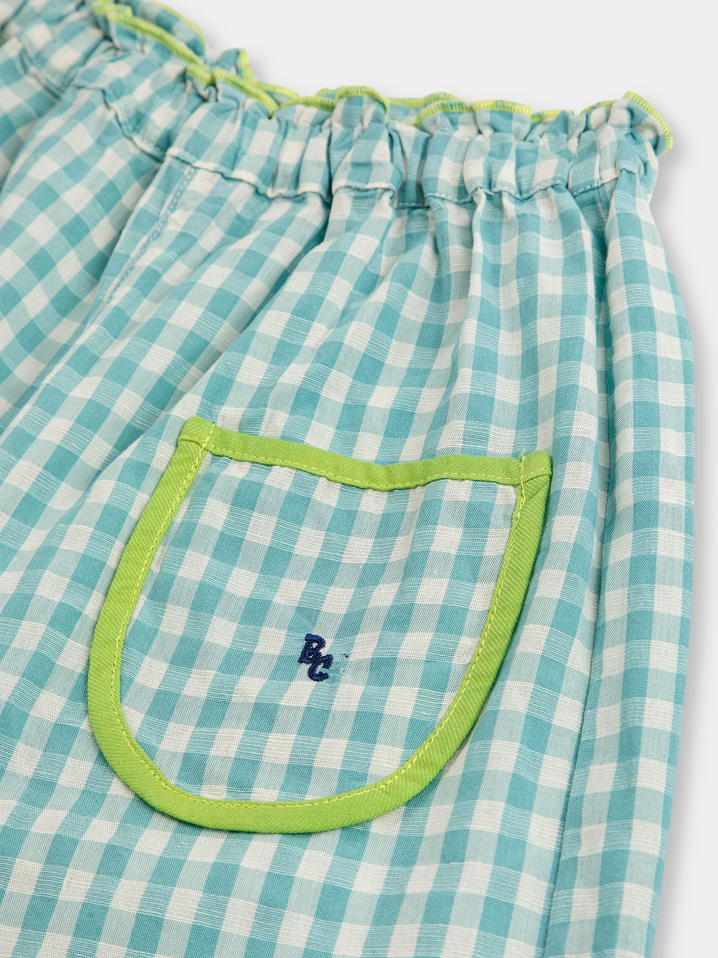 Pantaloni celesti per bambina a quadretti,Bobo Choses,124AC112