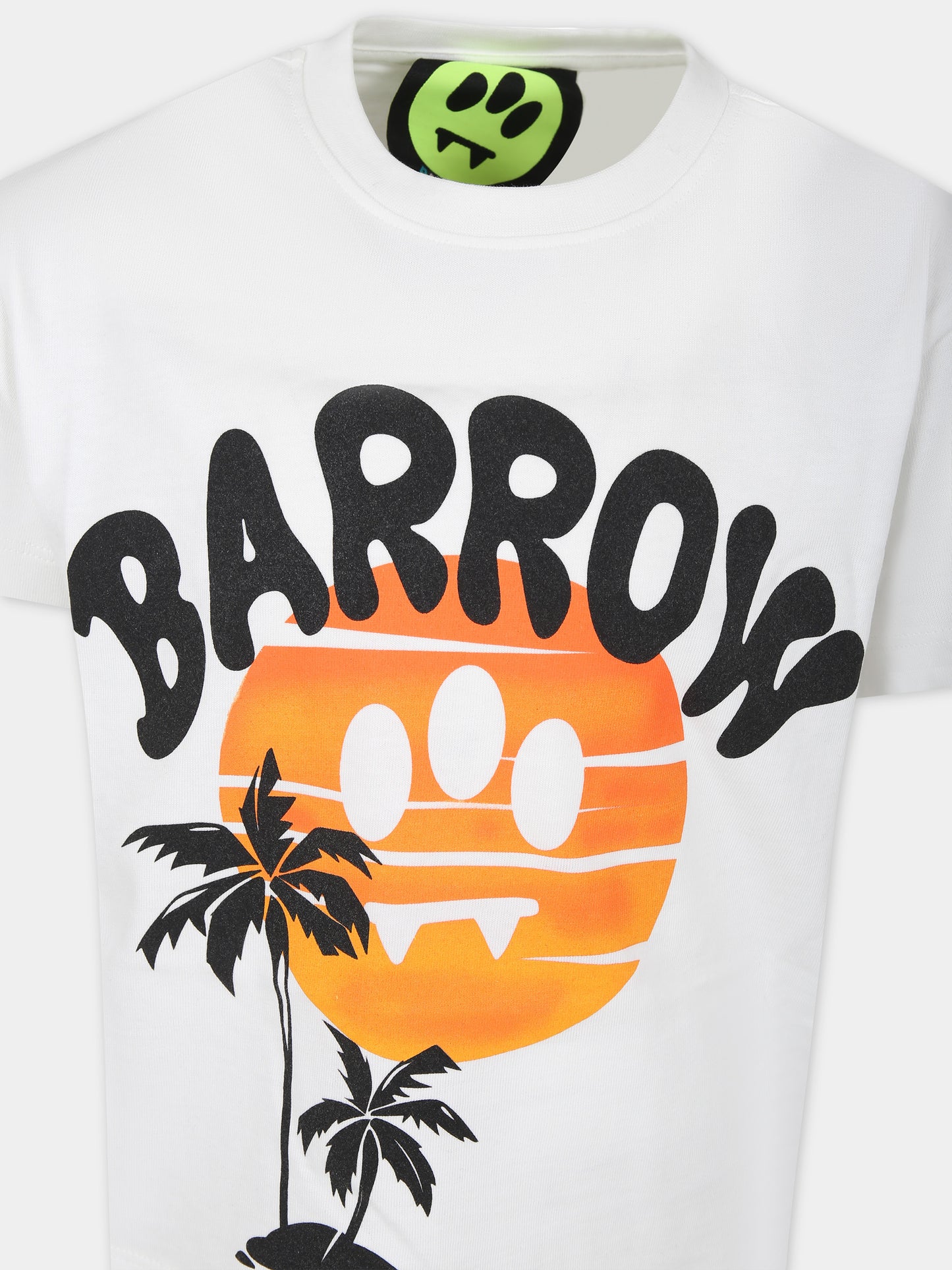 T-shirt bianca per bambino con logo,Barrow,S4BKJUTH006 002