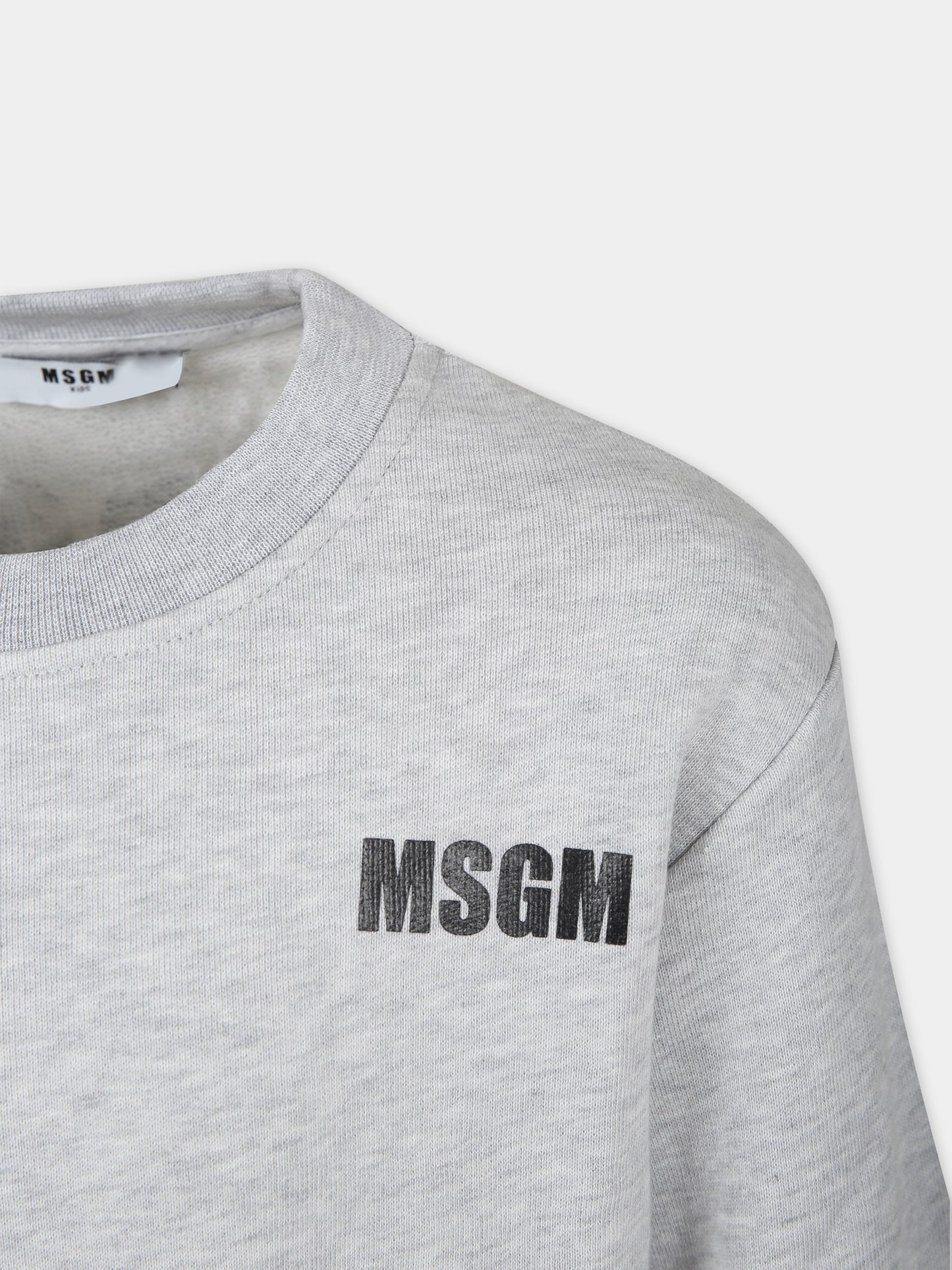 Felpa grigia per bambini con logo,Msgm Kids,S4MSJUSW013 107