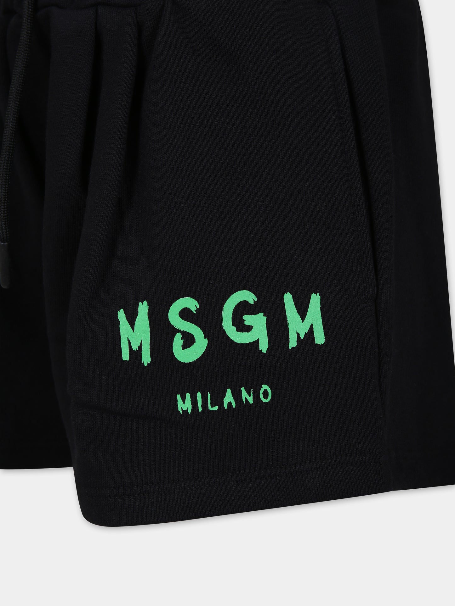 Shorts neri per bambina con logo,Msgm Kids,S4MSJGSH024 110