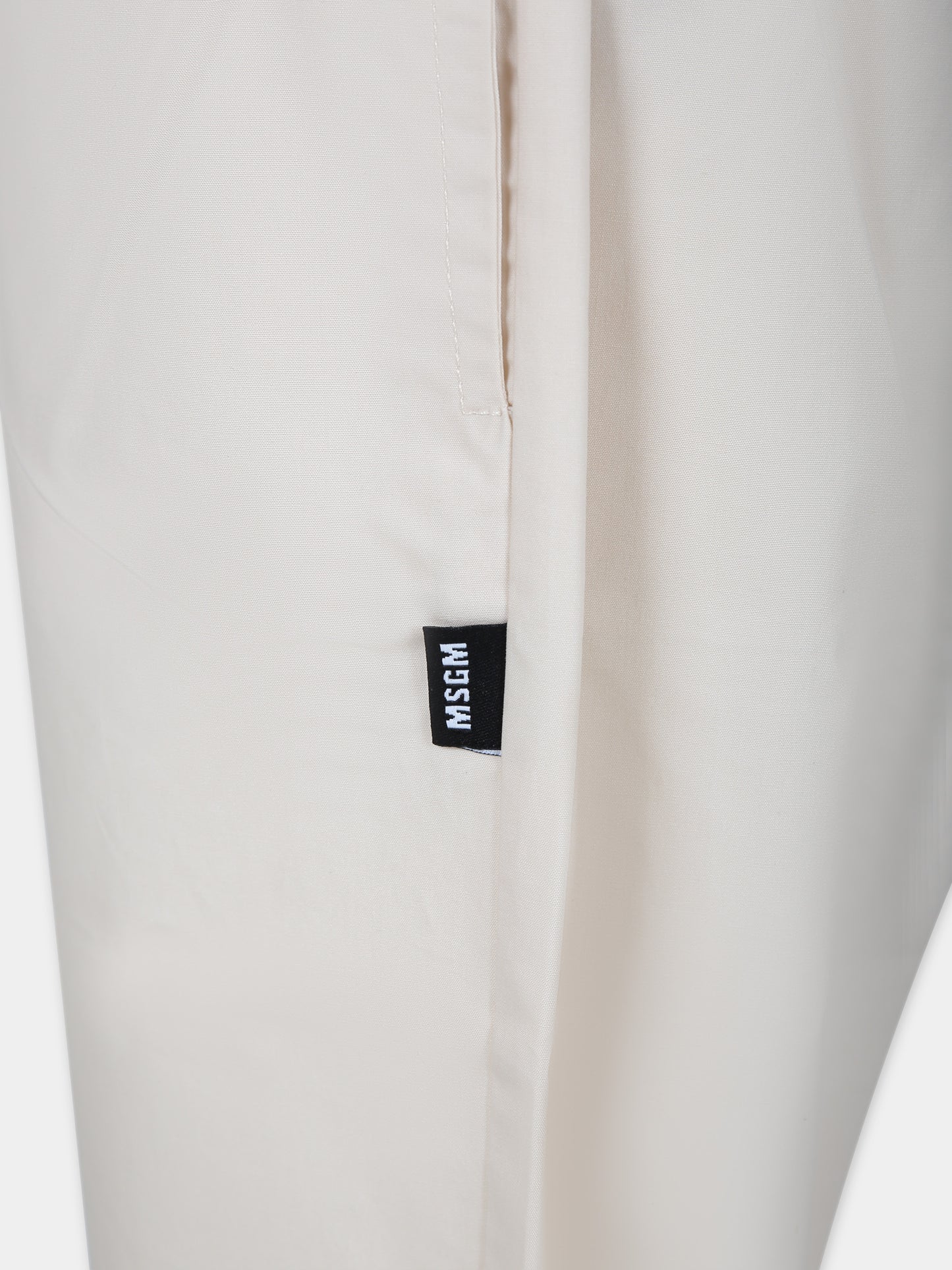 Pantaloni avorio per bambino con logo,Msgm Kids,S4MSJBPA261 013