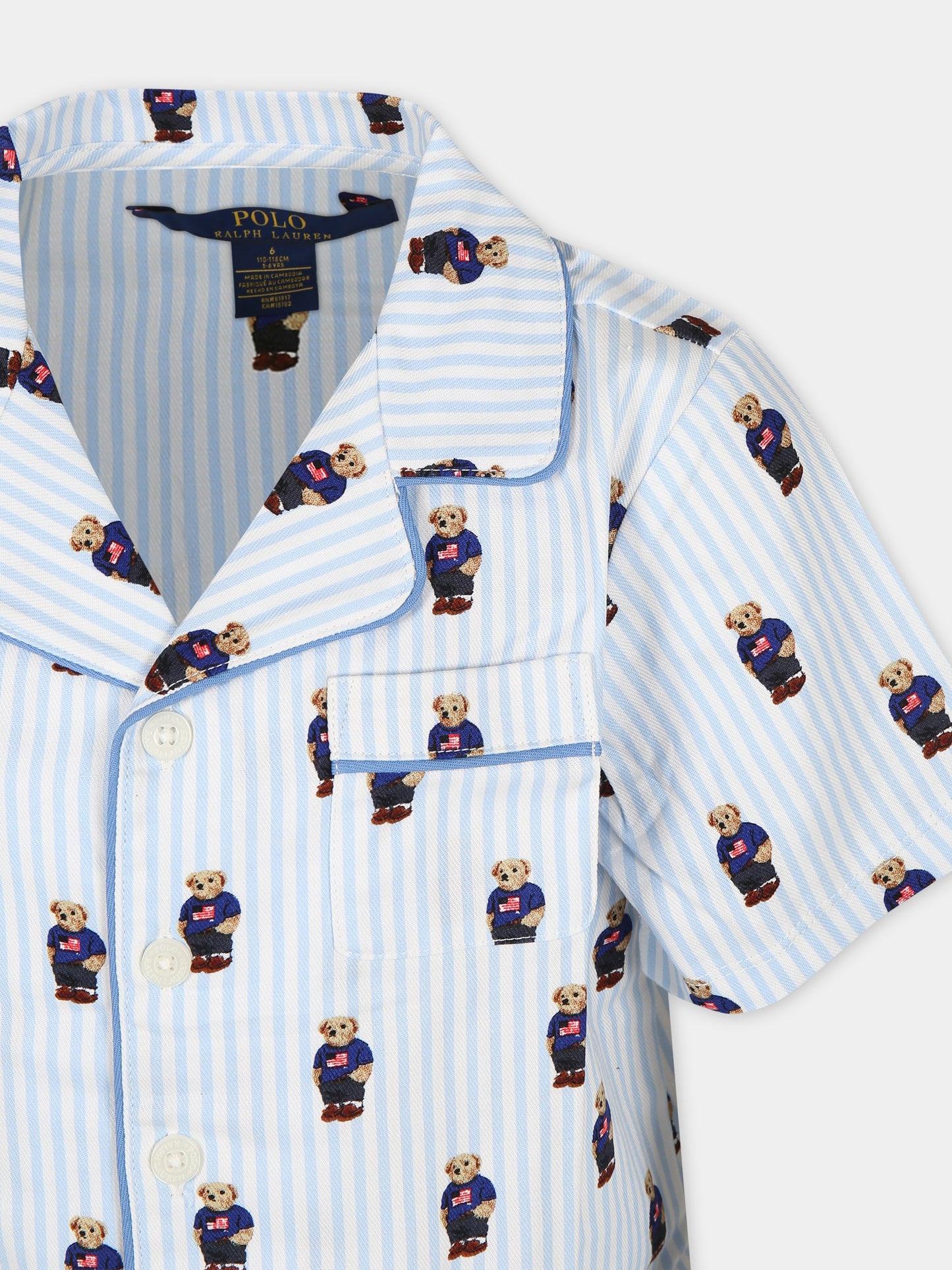 Pigiama celeste per bambino con orsi,Ralph Lauren Kids,24SMRL8P0139 W2O